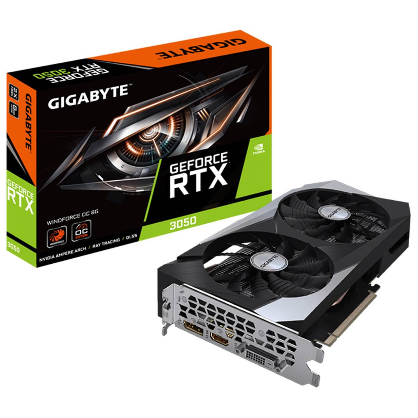 Tarjeta de Video GIGABYTE GeForce RTX 3050 WINDFORCE OC 8GB GGDR6 GV-N3050WF2OC-8GD 