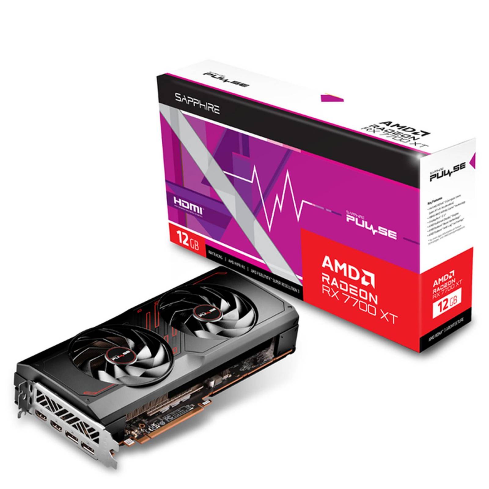 Tarjeta de Video SAPPHIRE PULSE Radeon RX 7700 XT 12GB GDDR6 11335-04-20G 
