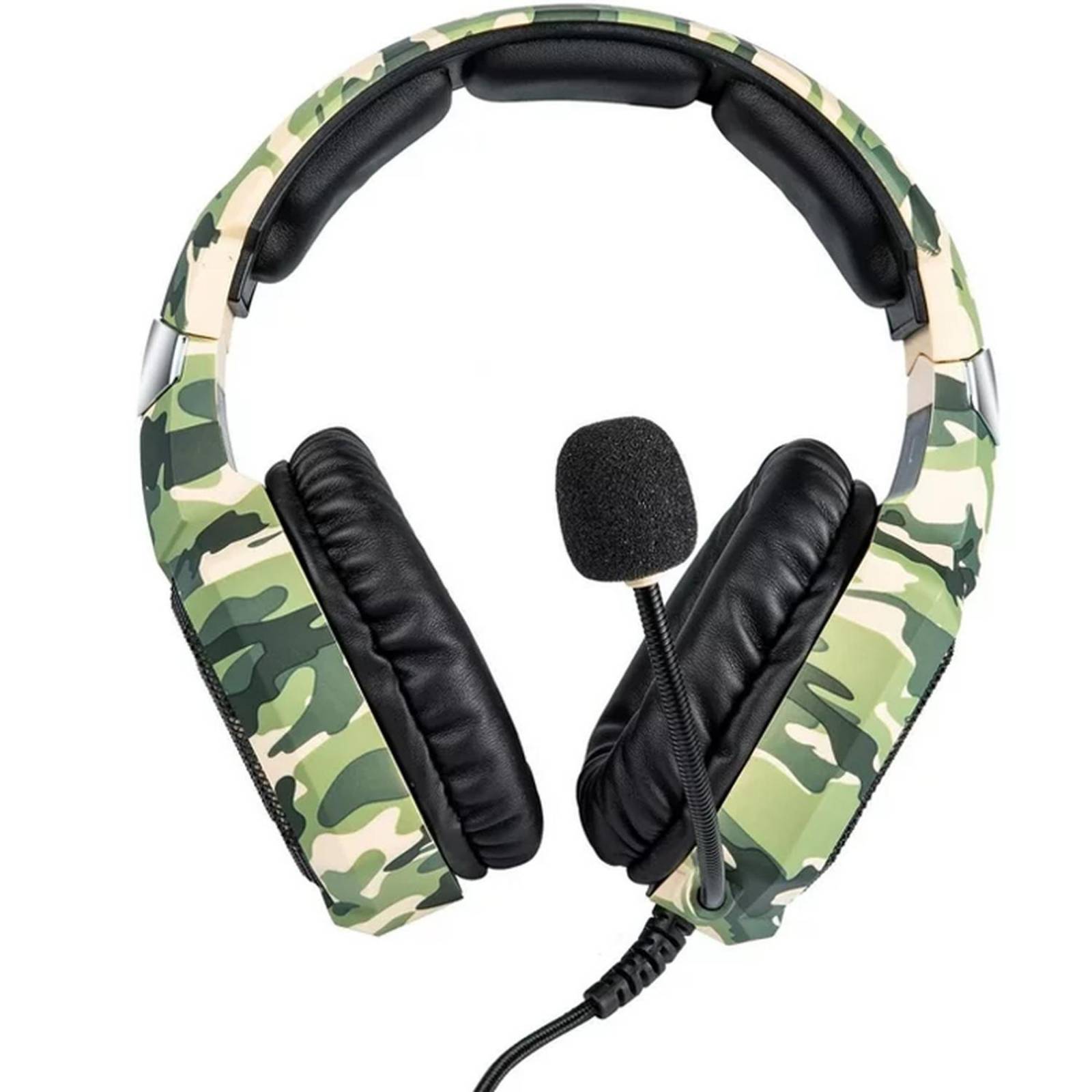 Audifonos Gamer ONIKUMA K8 Ajustable Microfono 3.5mm LED PC PS4 Xbox One Switch Camuflaje Verde 