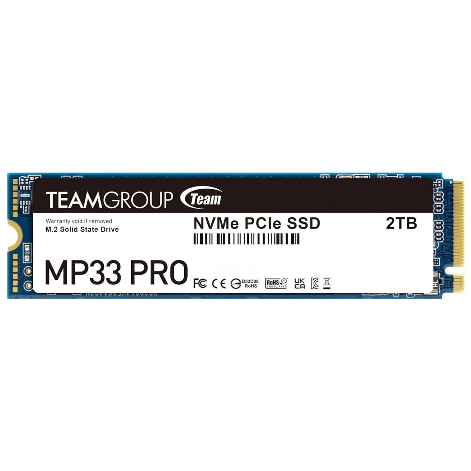 Unidad de Estado Solido SSD M.2 2TB TEAMGROUP MP33 PRO NVMe PCIe 3.0 2100/1700 MB/s TM8FPD002T0C101 