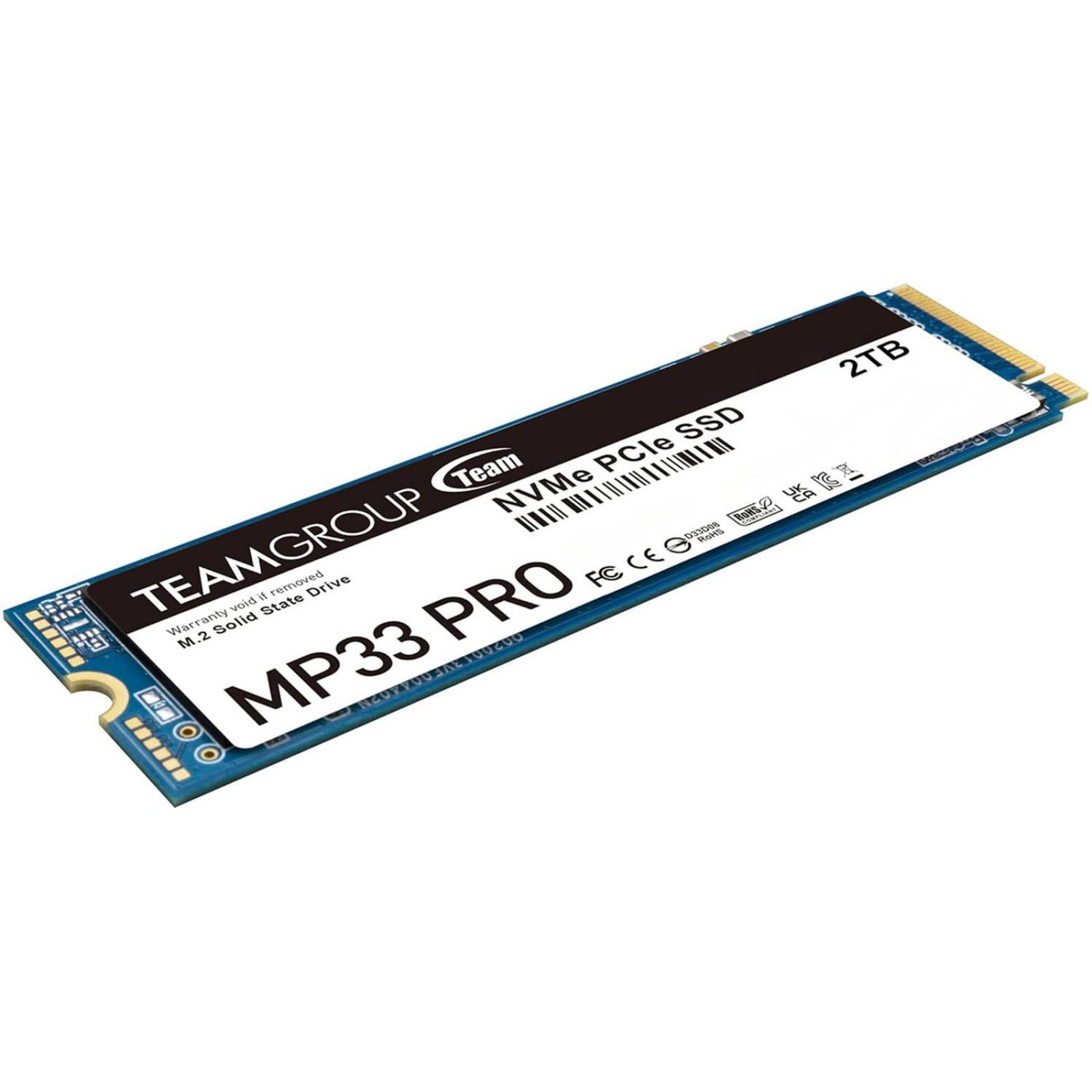 Unidad de Estado Solido SSD M.2 2TB TEAMGROUP MP33 PRO NVMe PCIe 3.0 2100/1700 MB/s TM8FPD002T0C101 