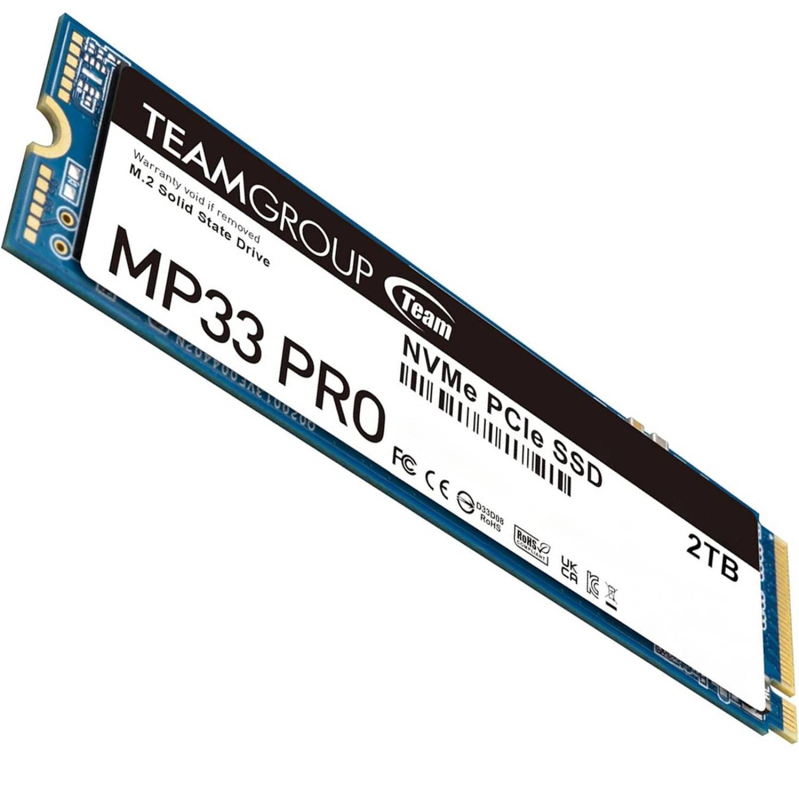 Unidad de Estado Solido SSD M.2 2TB TEAMGROUP MP33 PRO NVMe PCIe 3.0 2100/1700 MB/s TM8FPD002T0C101 