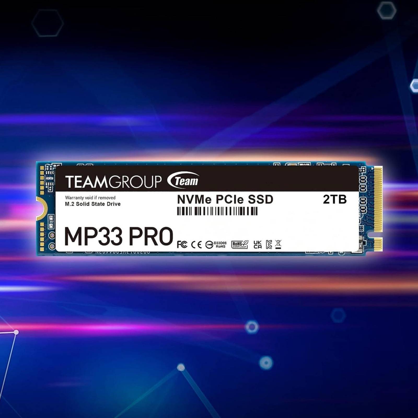 Unidad de Estado Solido SSD M.2 2TB TEAMGROUP MP33 PRO NVMe PCIe 3.0 2100/1700 MB/s TM8FPD002T0C101 