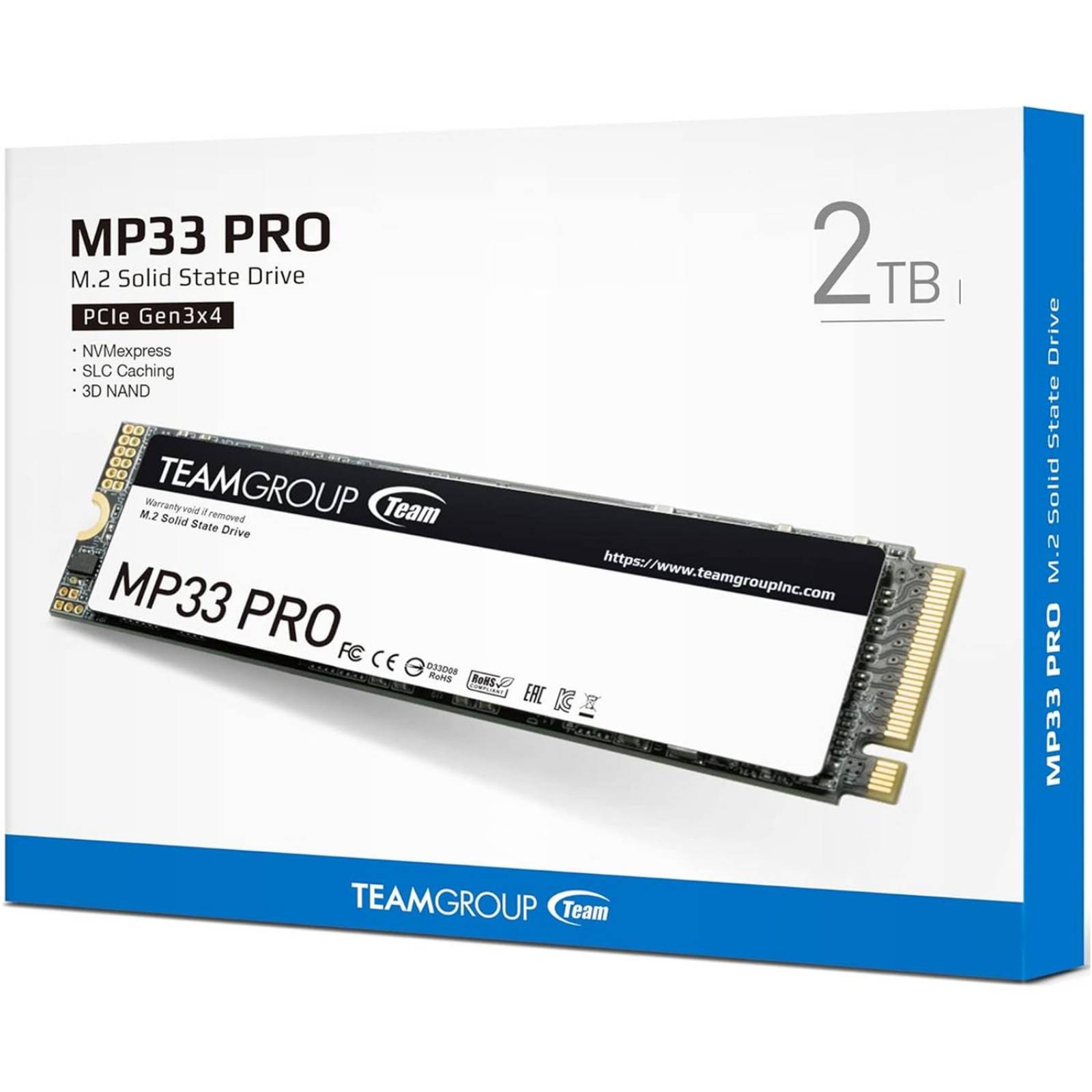 Unidad de Estado Solido SSD M.2 2TB TEAMGROUP MP33 PRO NVMe PCIe 3.0 2100/1700 MB/s TM8FPD002T0C101 