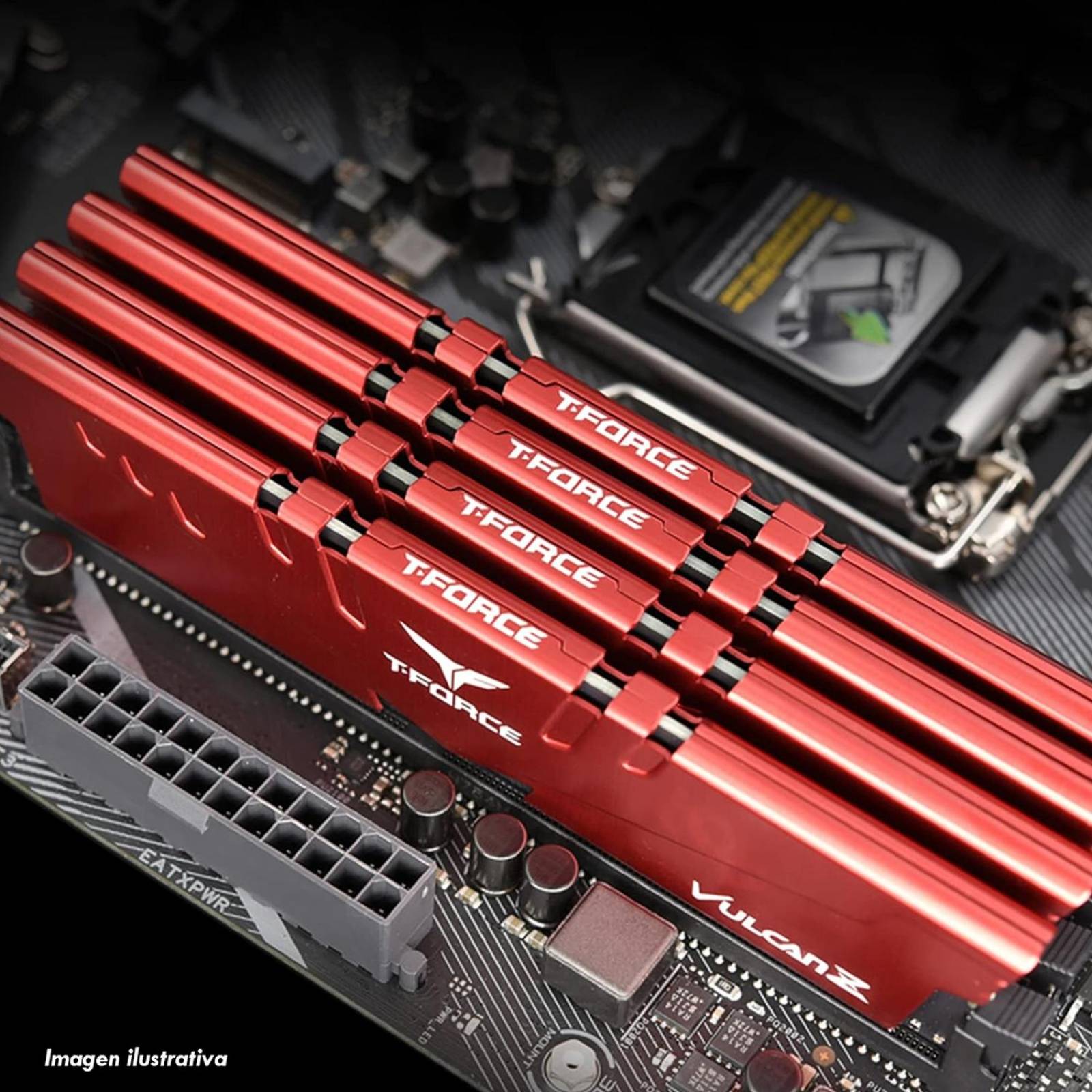 Memoria RAM DDR4 32GB 3200MHz TEAMGROUP T-FORCE VULCAN Z 1x32GB Rojo TLZRD432G3200HC16F01 