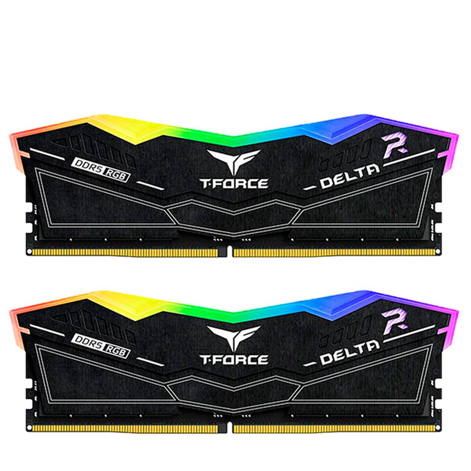Memoria RAM DDR5 32GB 5200MT/s TEAMGROUP T-FORCE DELTA RGB 2x16GB Negro FF3D532G5200HC40CDC01