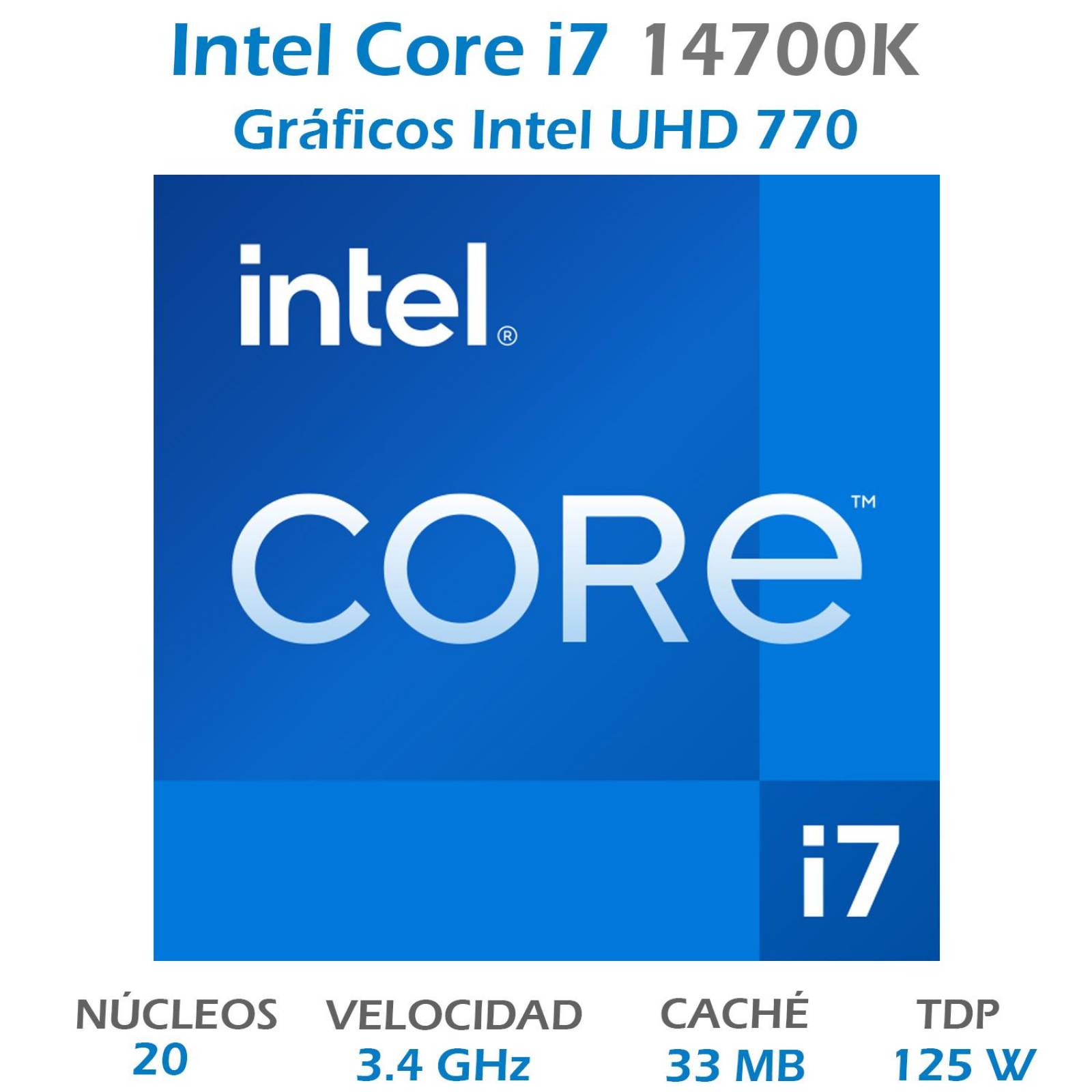 Procesador INTEL Core i7 14700K 3.4GHz 20 Core LGA1700 BX8071514700K 