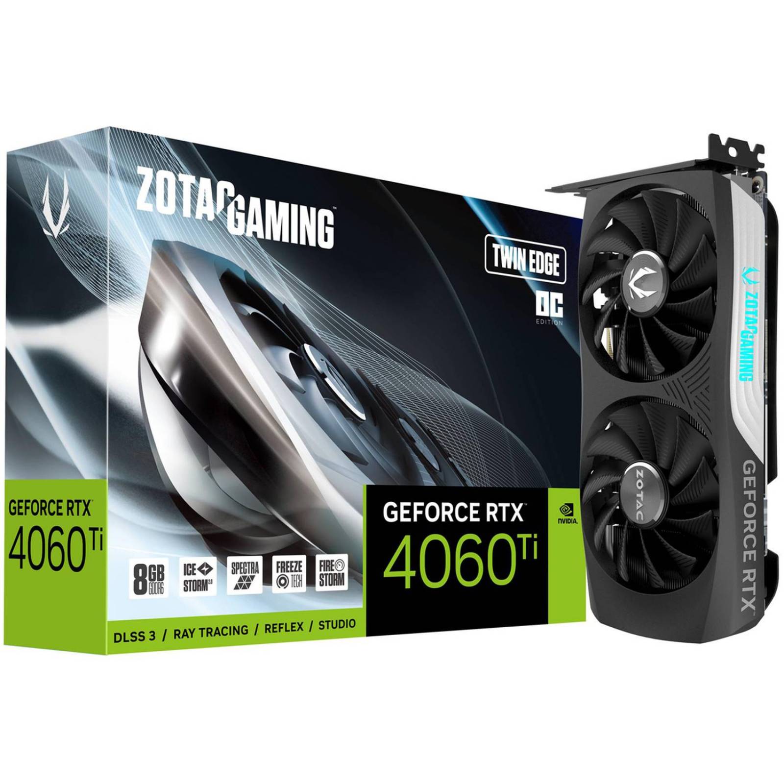 Tarjeta de Video ZOTAC GAMING GeForce RTX 4060 Ti Twin Edge OC 8GB GDDR6 ZT-D40610H-10M 