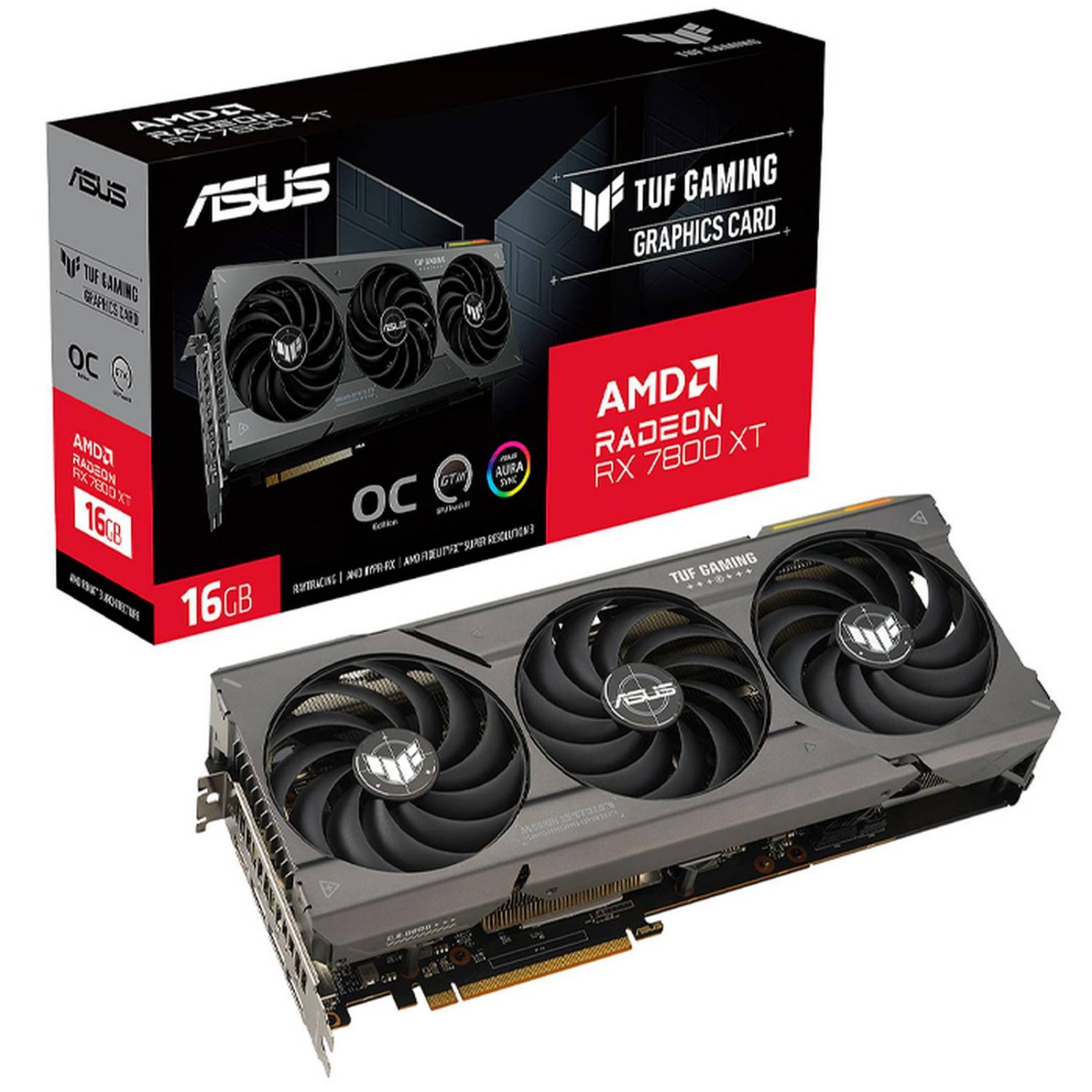 Tarjeta de Video ASUS TUF Gaming Radeon RX 7800 XT OC Edition 16GB GDDR6 TUF-RX7800XT-O16G-GAMING