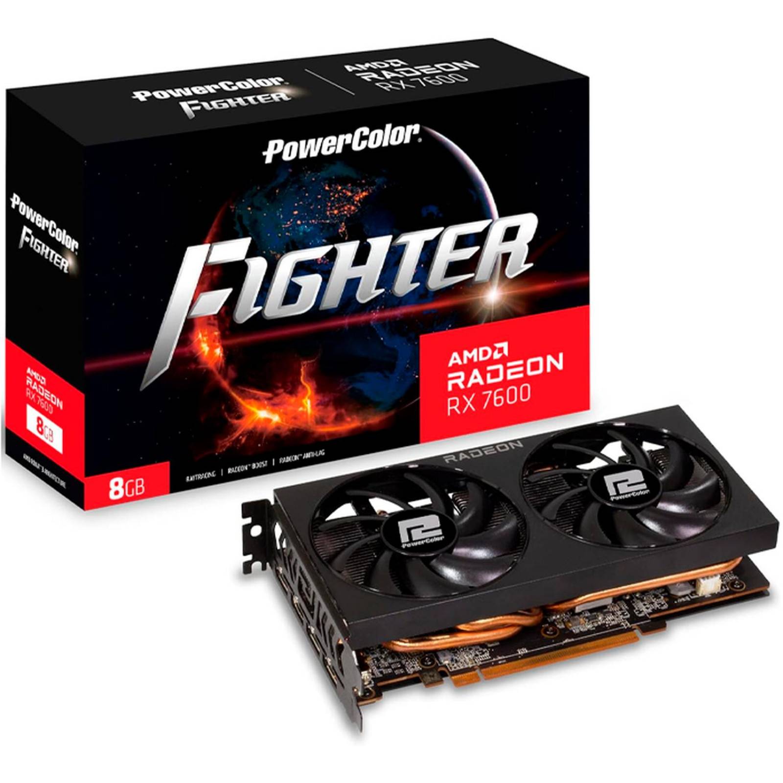 Tarjeta de Video POWER COLOR FIGHTER Radeon RX 7600 8GB GDDR6 RX7600 8G-F