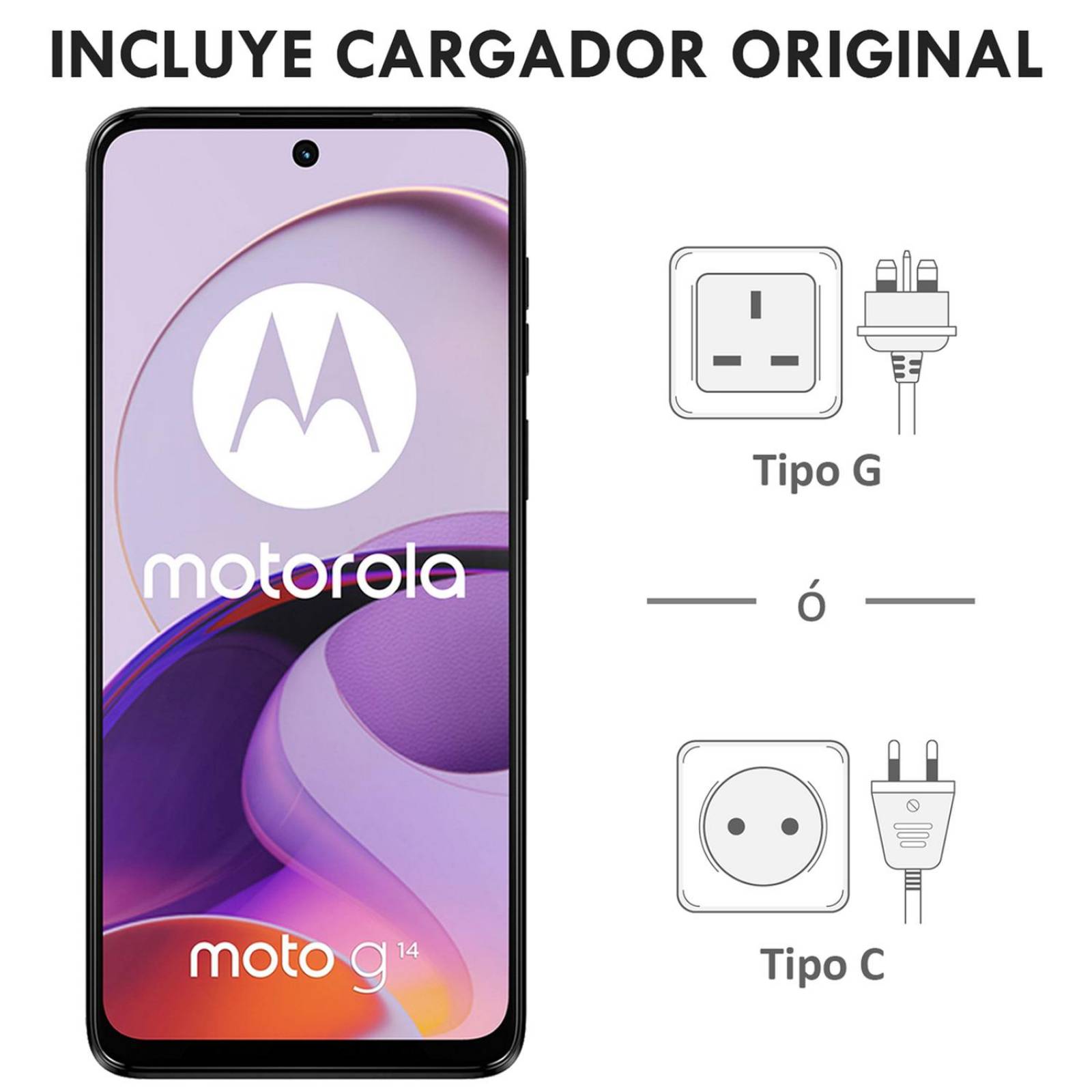 Celular MOTOROLA Moto G14 4G 4GB 128GB 6.5" FHD+ 60 Hz 50 MP Lila Internacional 