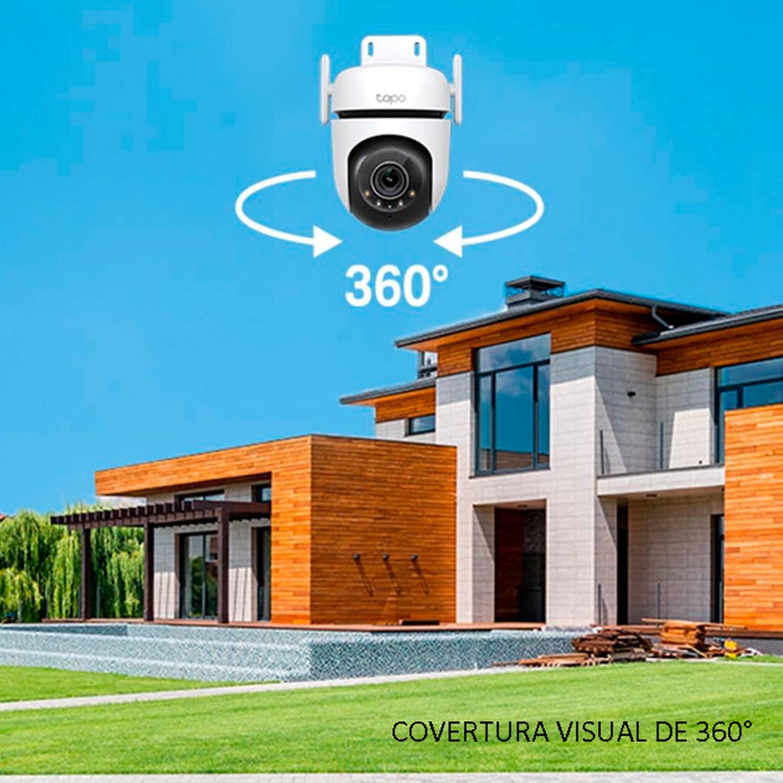 tapo C520WS - Cámara Vigilancia Wi-Fi Exterior 360°, Resolución 2K QHD,  Visión Nocturna en Color