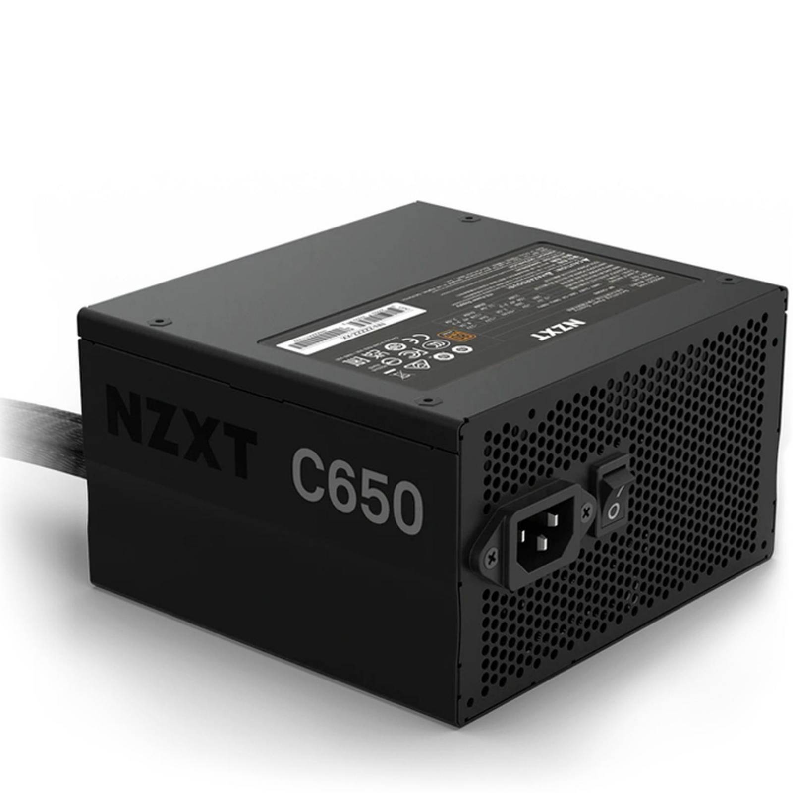 Fuente de Poder PC 650W Gamer NZXT C650 80 Plus Bronze Semimodular PA-6B1BB-US