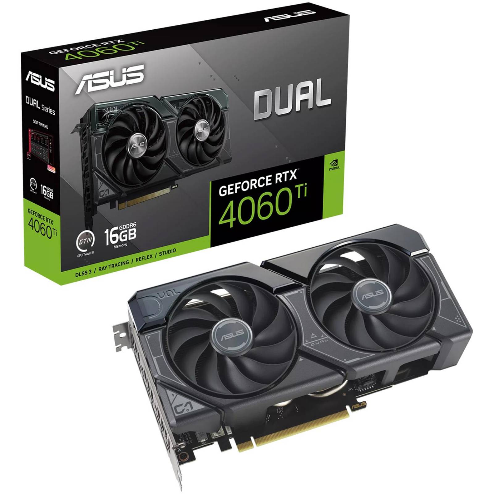 Tarjeta de Video ASUS Dual GeForce RTX 4060 Ti 16GB GDDR6 DUAL-RTX4060TI-16G