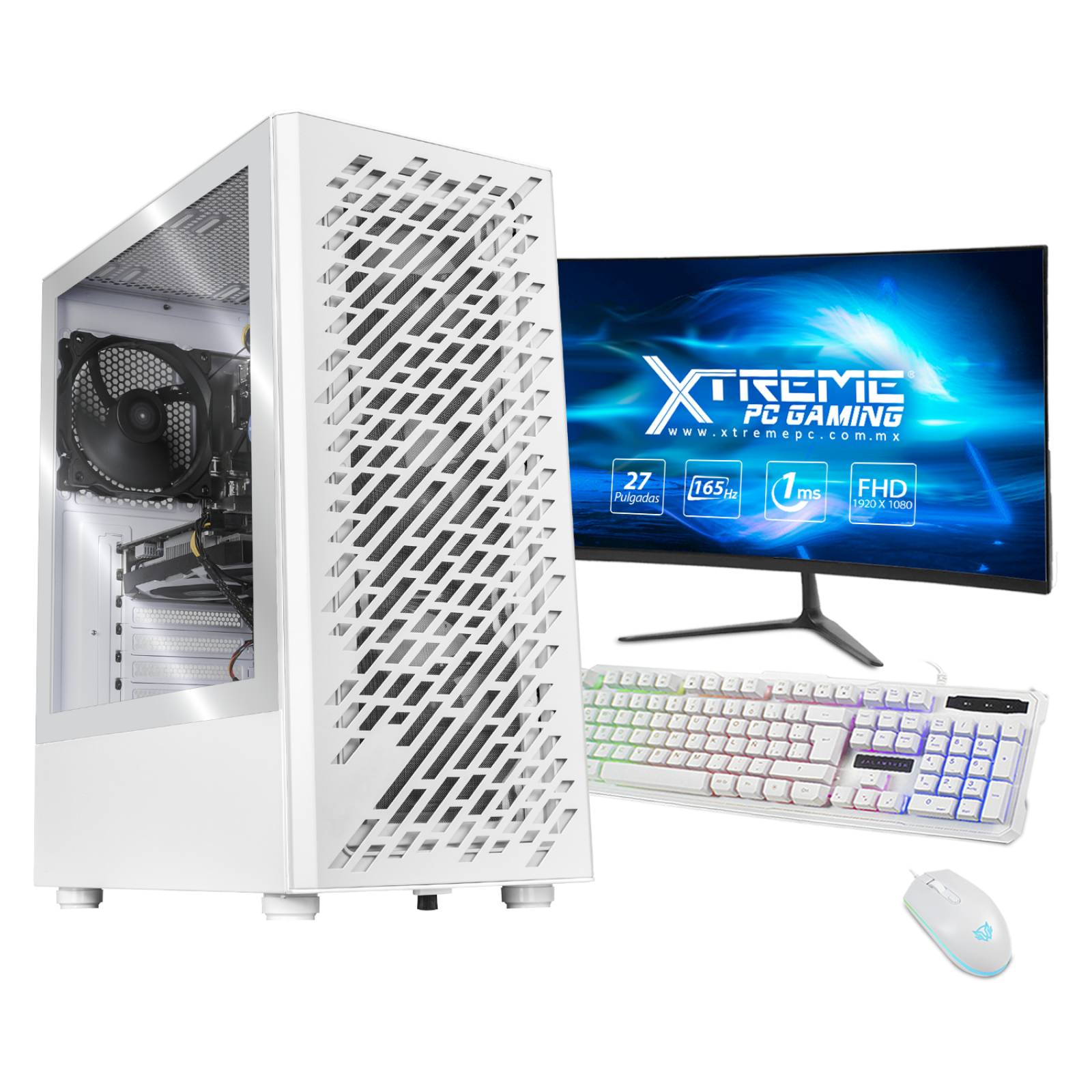 Xtreme PC Gaming Geforce GTX 1650 Core I5 10400F 16GB SSD 500GB Monitor 27 165Hz WIFI White Air 