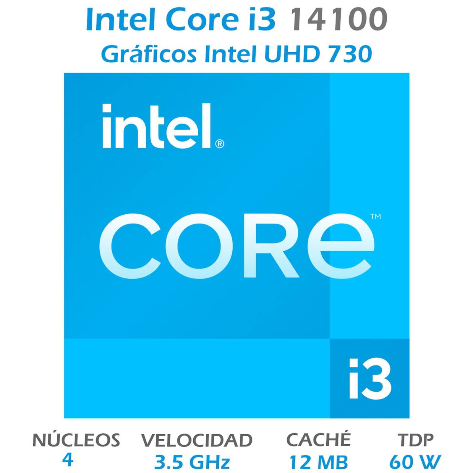 Procesador INTEL Core i3 14100 3.5GHz 4 Core LGA1700 BX8071514100 