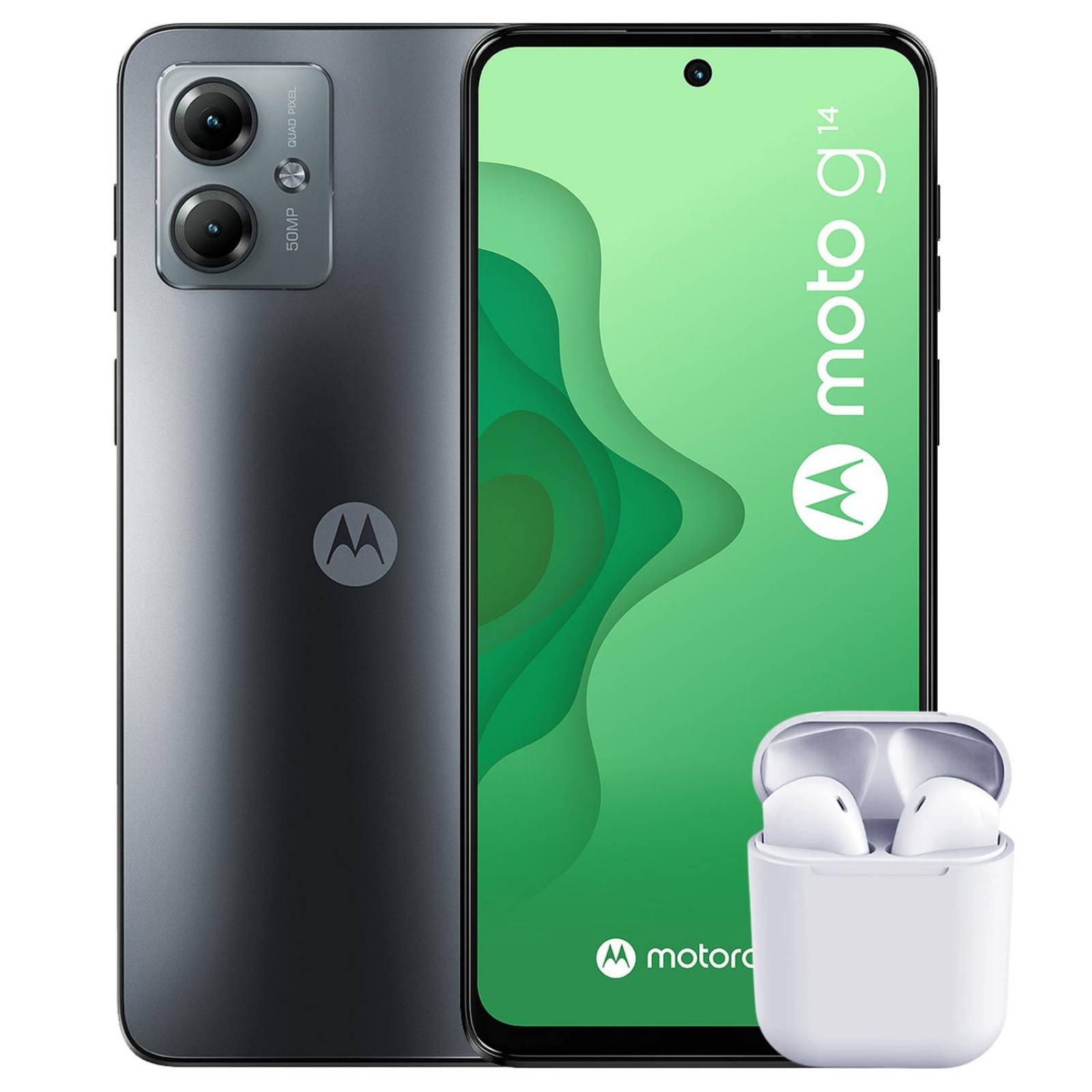Celular MOTOROLA Moto G14 4G 4GB 128GB 6.5" FHD+ 60 Hz 50 MP Gris + Audifonos Internacional 