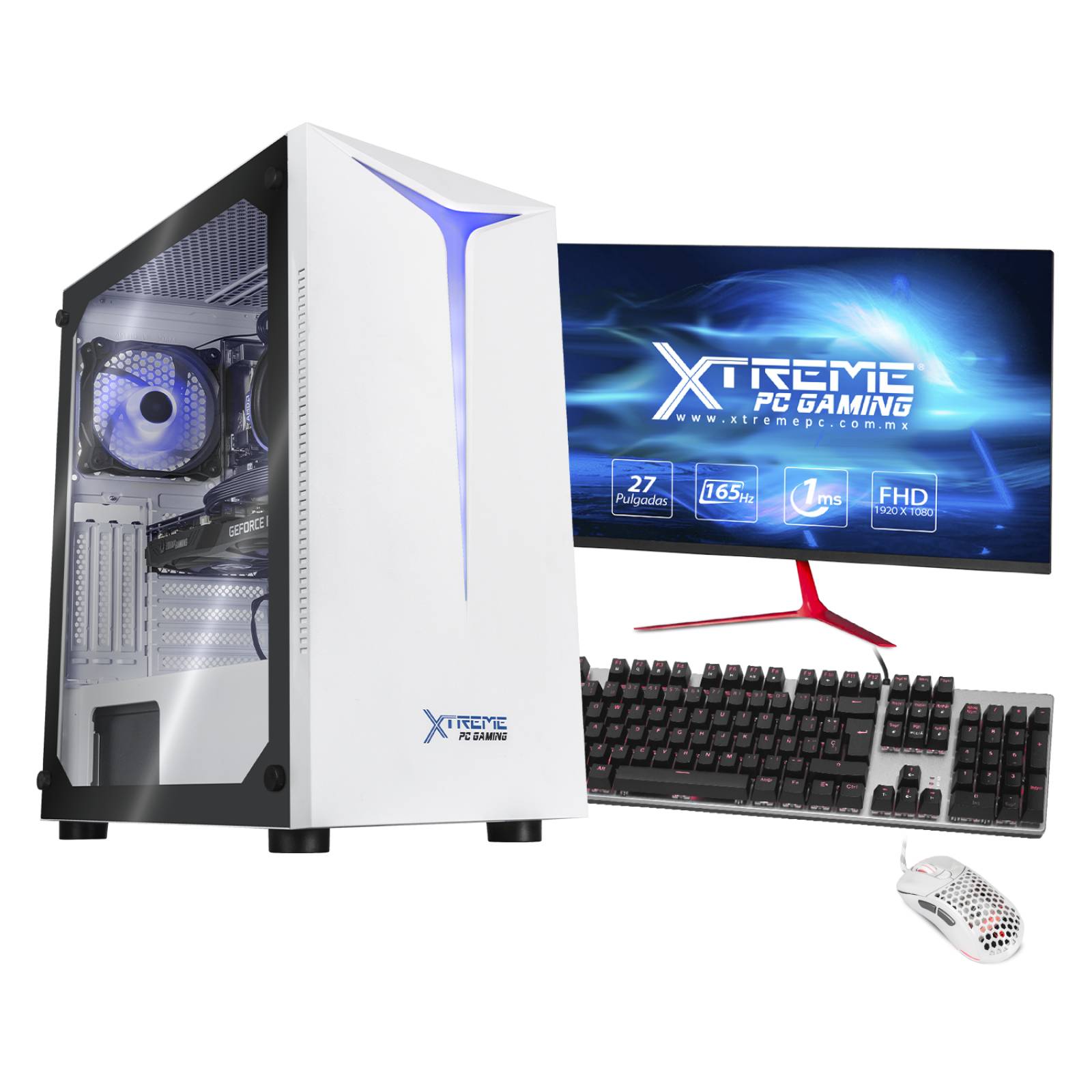 Xtreme PC Gaming Geforce RTX 3060 AMD Ryzen 5 5600X 16GB SSD 500GB 2TB Monitor 27 165Hz WIFI White 