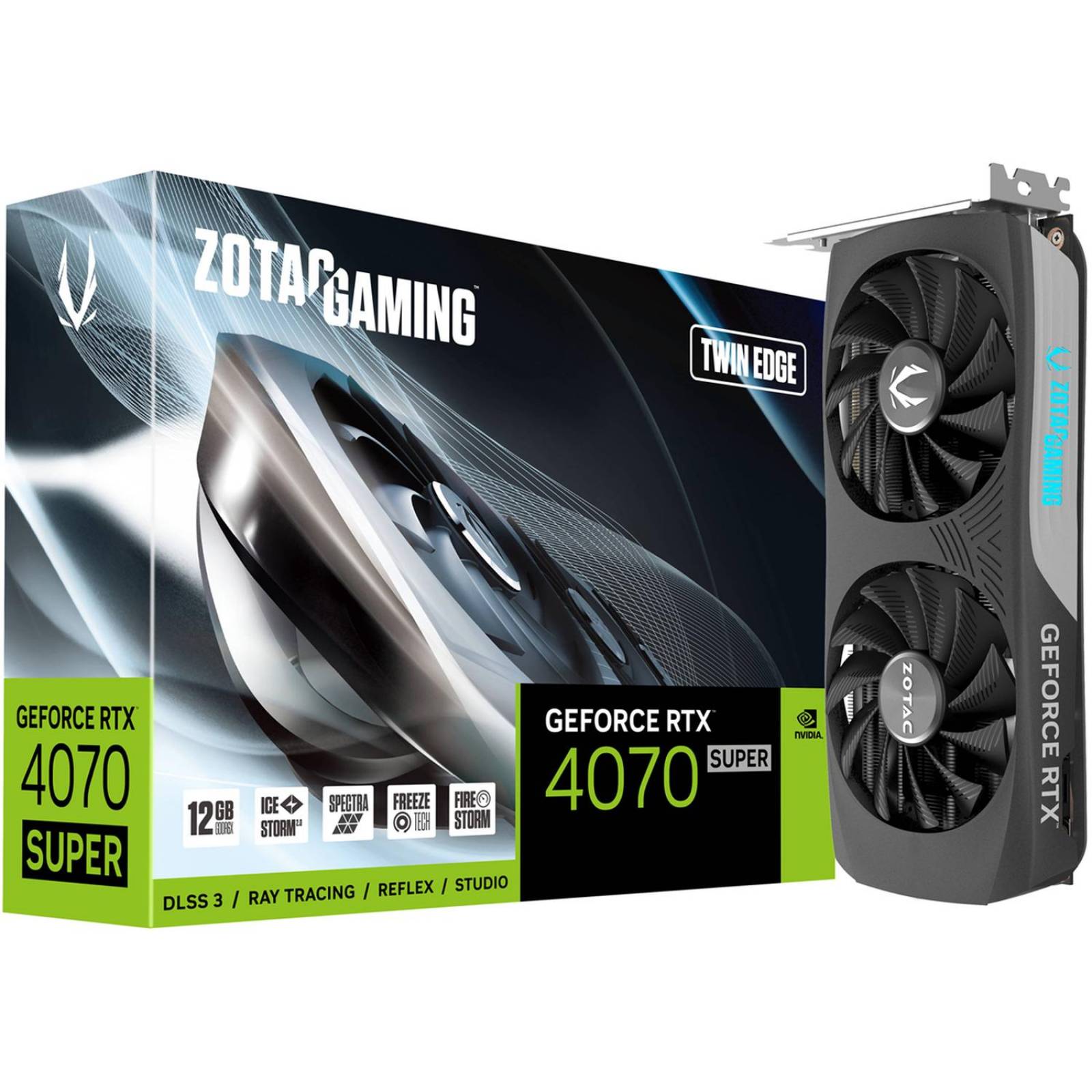 Tarjeta de Video ZOTAC GAMING GeForce RTX 4070 SUPER Twin Edge 12GB GDDR6X ZT-D40720E-10M 