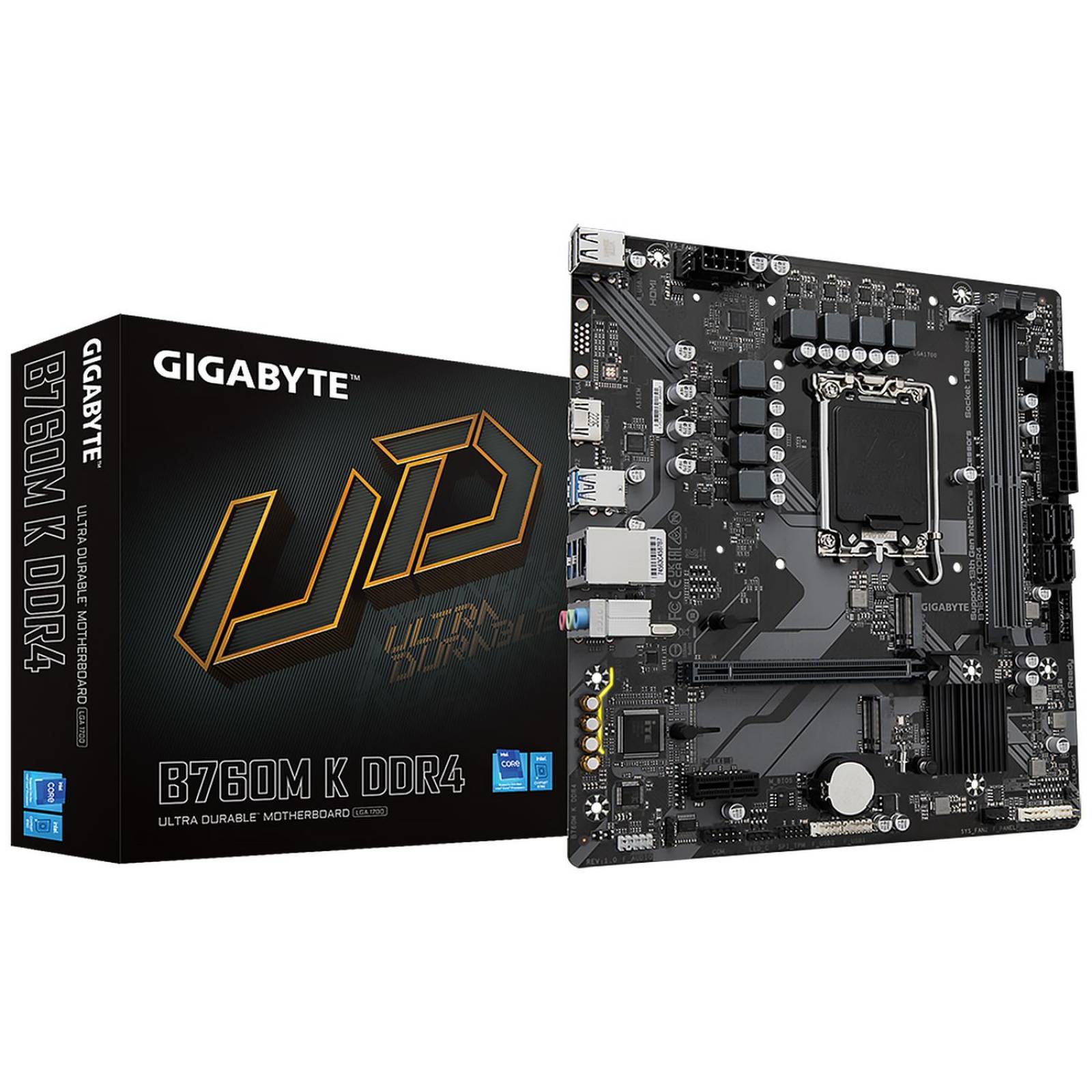Tarjeta Madre GIGABYTE B760M K DDR4 LGA 1700 2x DDR4 1x M.2 PCIe 4.0 Micro ATX