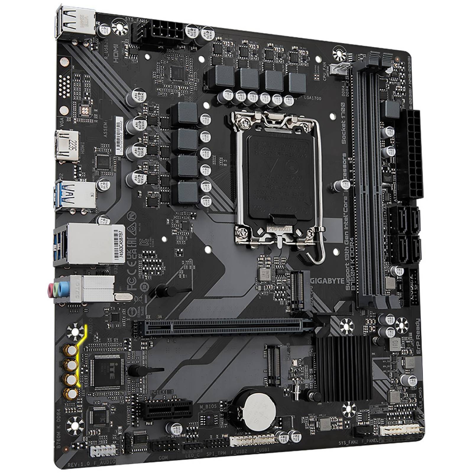 Tarjeta Madre GIGABYTE B760M K DDR4 LGA 1700 2x DDR4 1x M.2 PCIe 4.0 Micro ATX