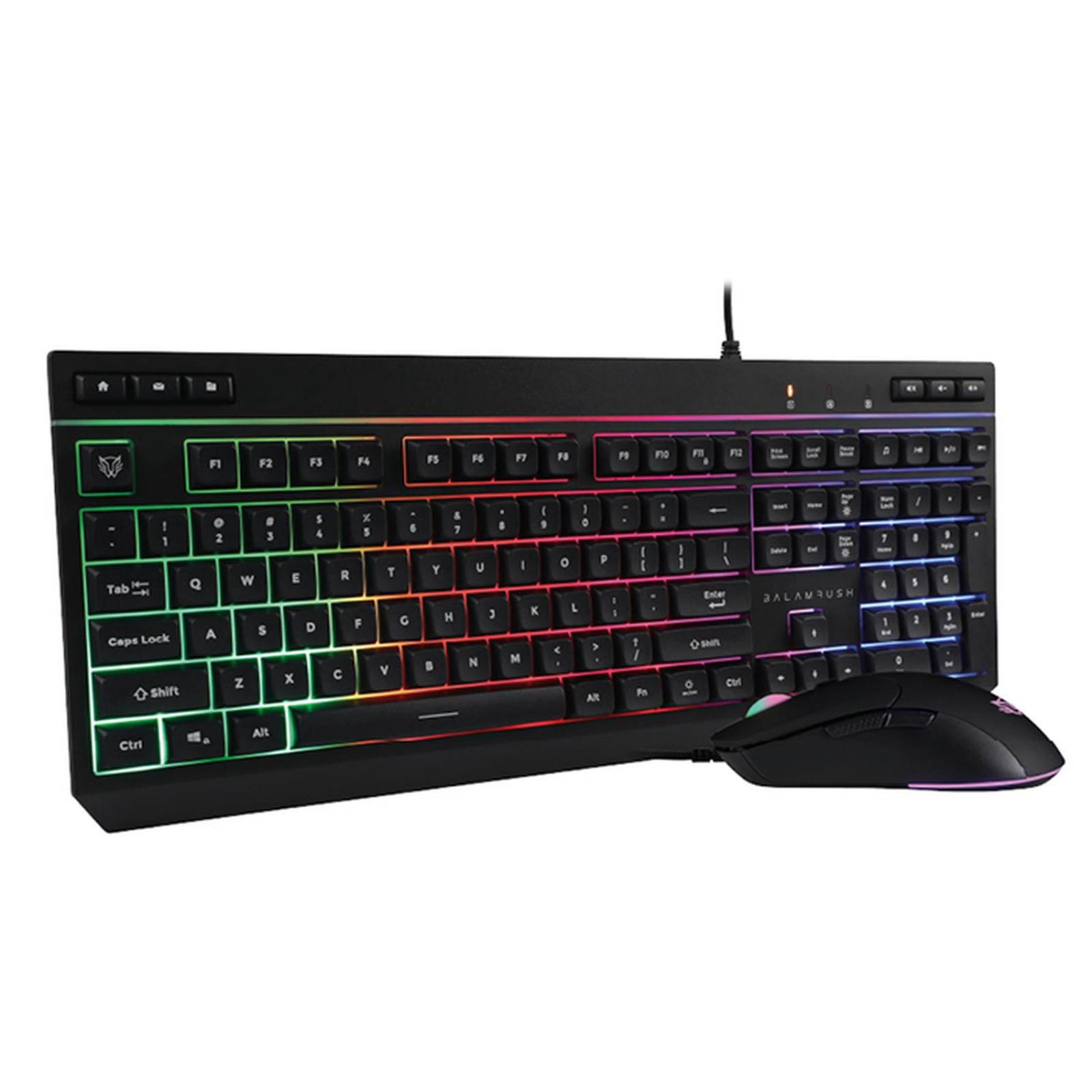 Kit Teclado y Mouse Gamer BALAM RUSH SQUAD MASTER PLUS KTM555 Alambrico USB RGB Negro BR-936286 