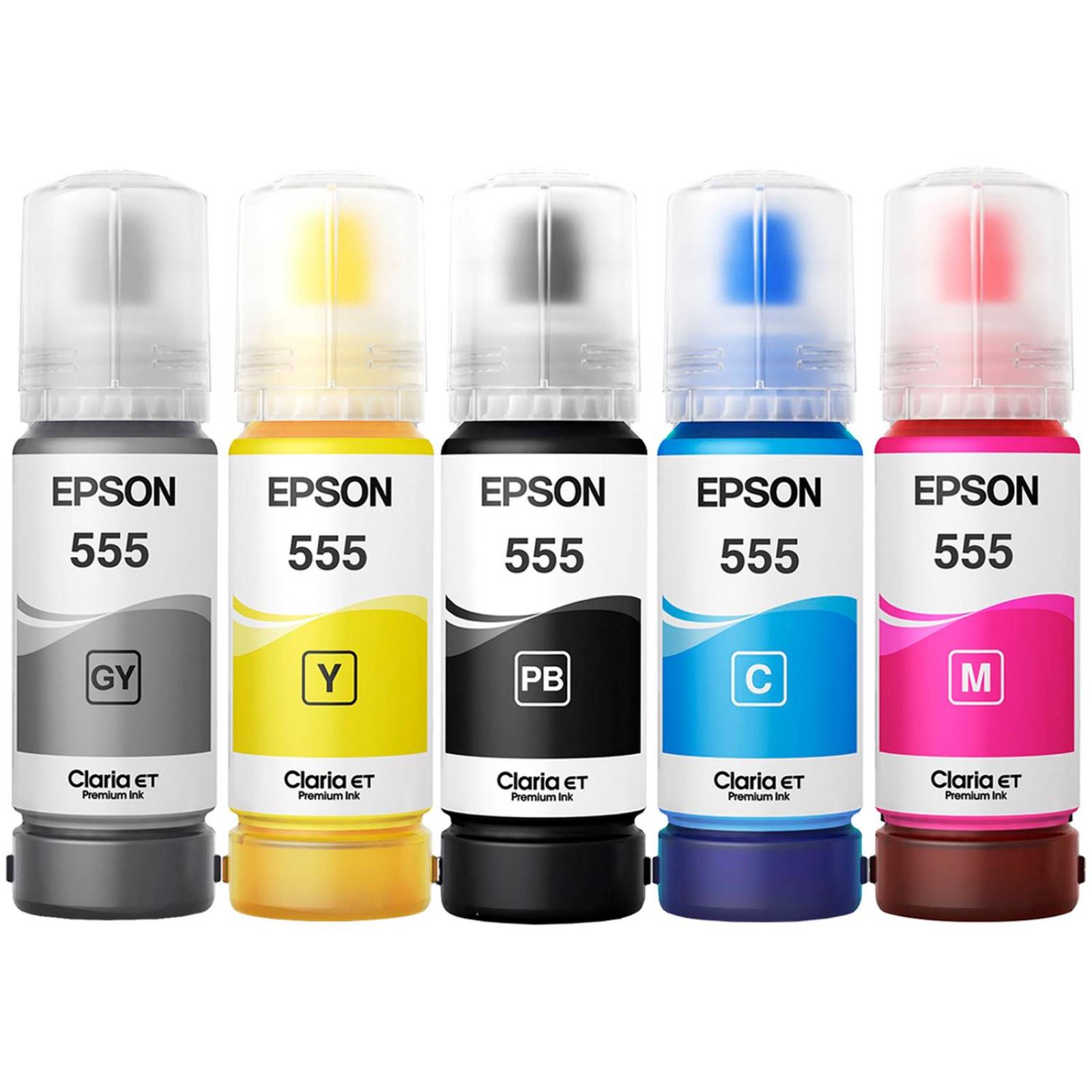Kit 5 Botellas Tinta EPSON T555 L8180 L8160 70ml 