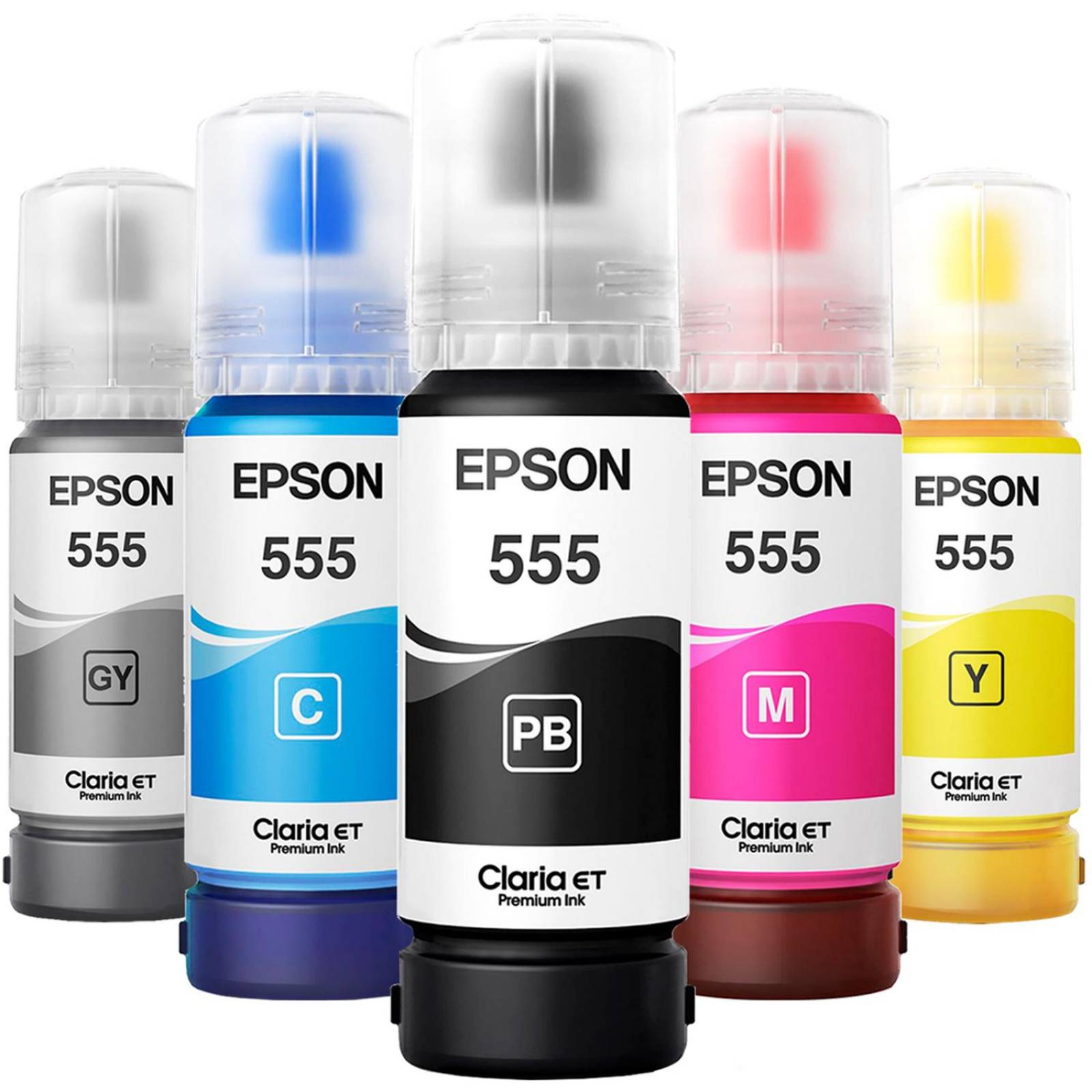 Kit 5 Botellas Tinta EPSON T555 L8180 L8160 70ml 