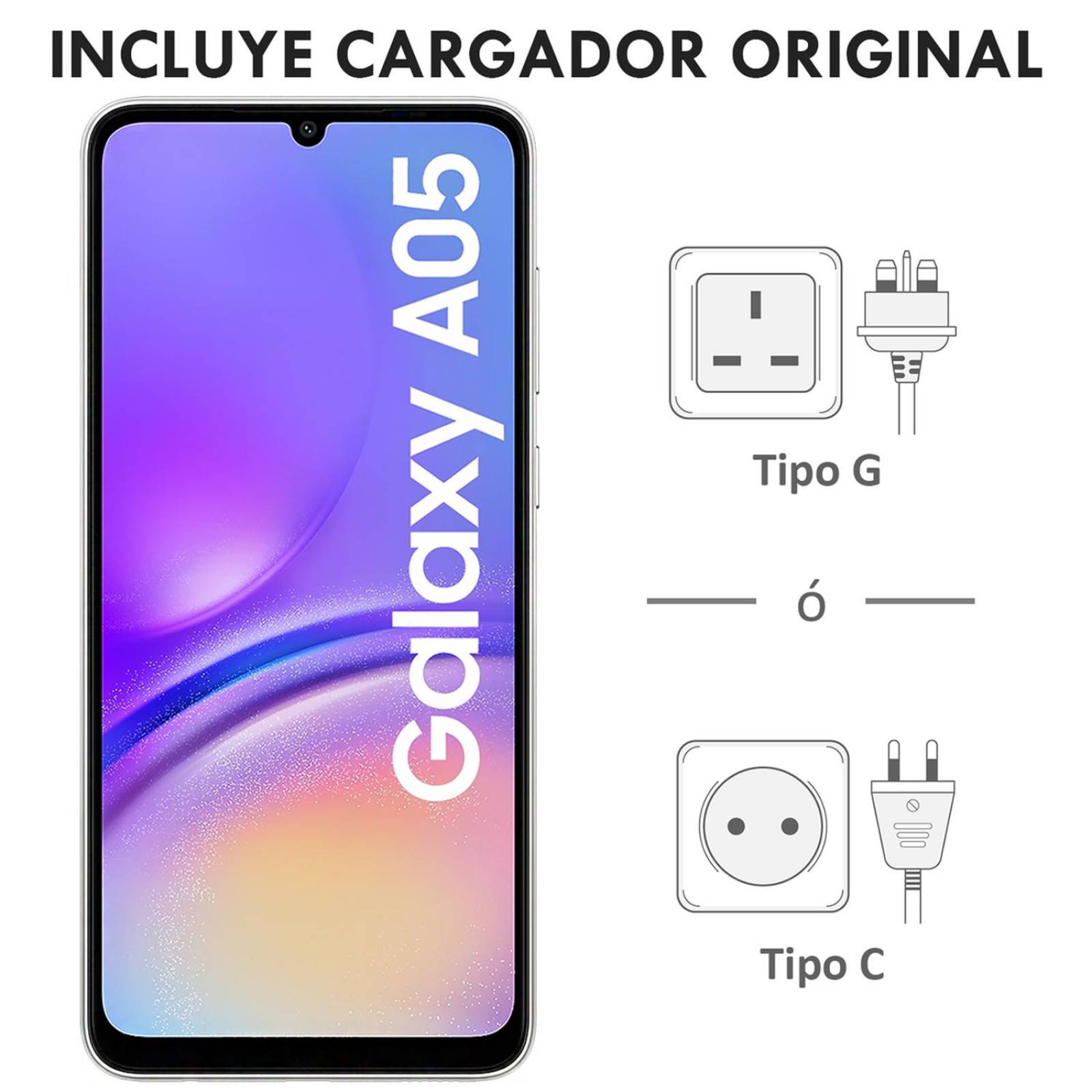 Celular SAMSUNG Galaxy A05 4GB 128GB 6.7" FHD+ 90Hz 50MP Silver Internacional 