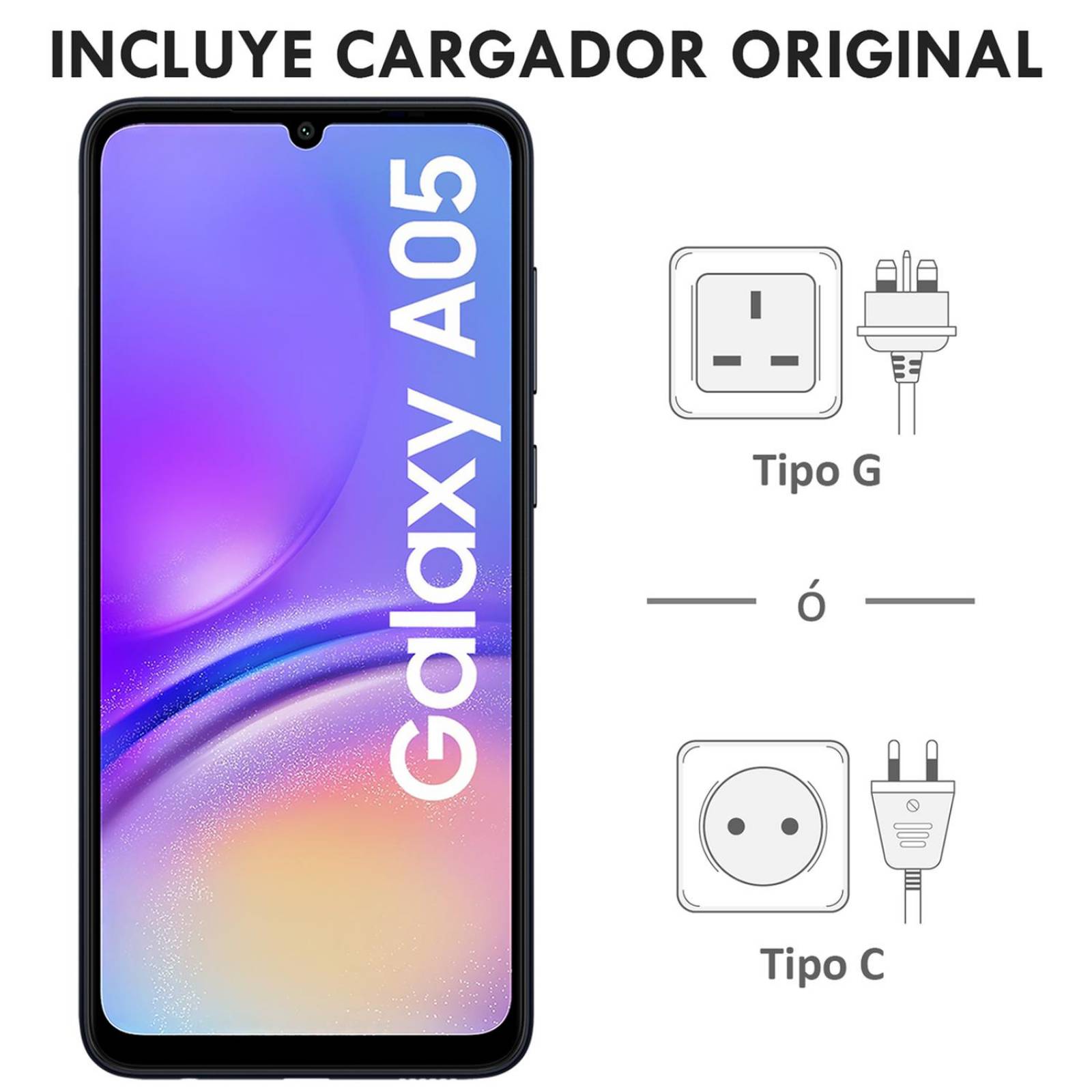 Celular SAMSUNG Galaxy A05 4GB 128GB 6.7" FHD+ 90Hz 50MP Negro Internacional 