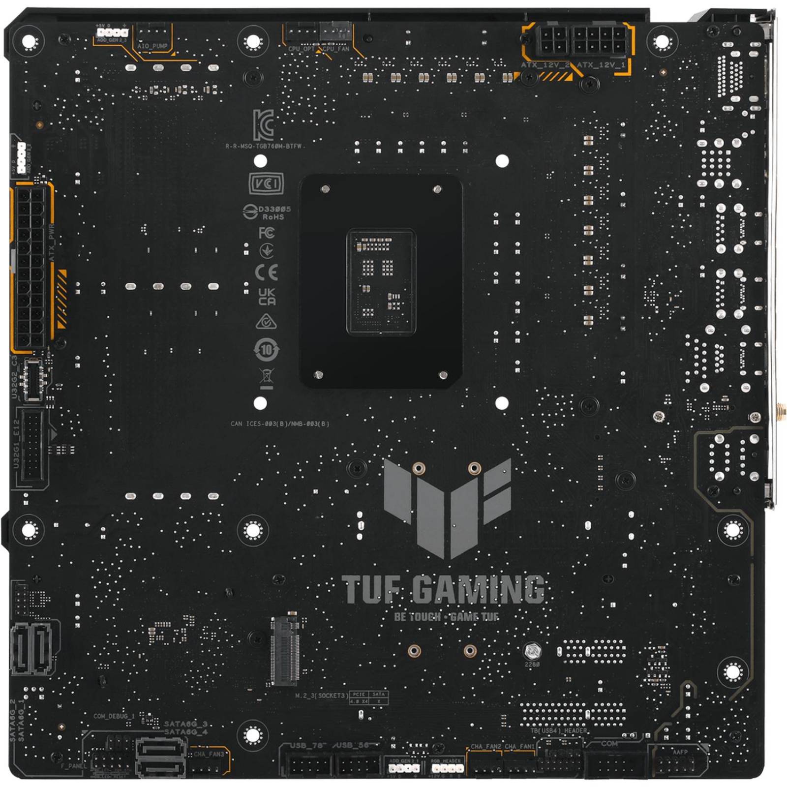 Tarjeta Madre ASUS TUF GAMING B760M-BTF WIFI LGA1700 4x DDR5 3x M.2 PCIe 4.0 USB-C WIFI 6 BT 5.2 Micro ATX 