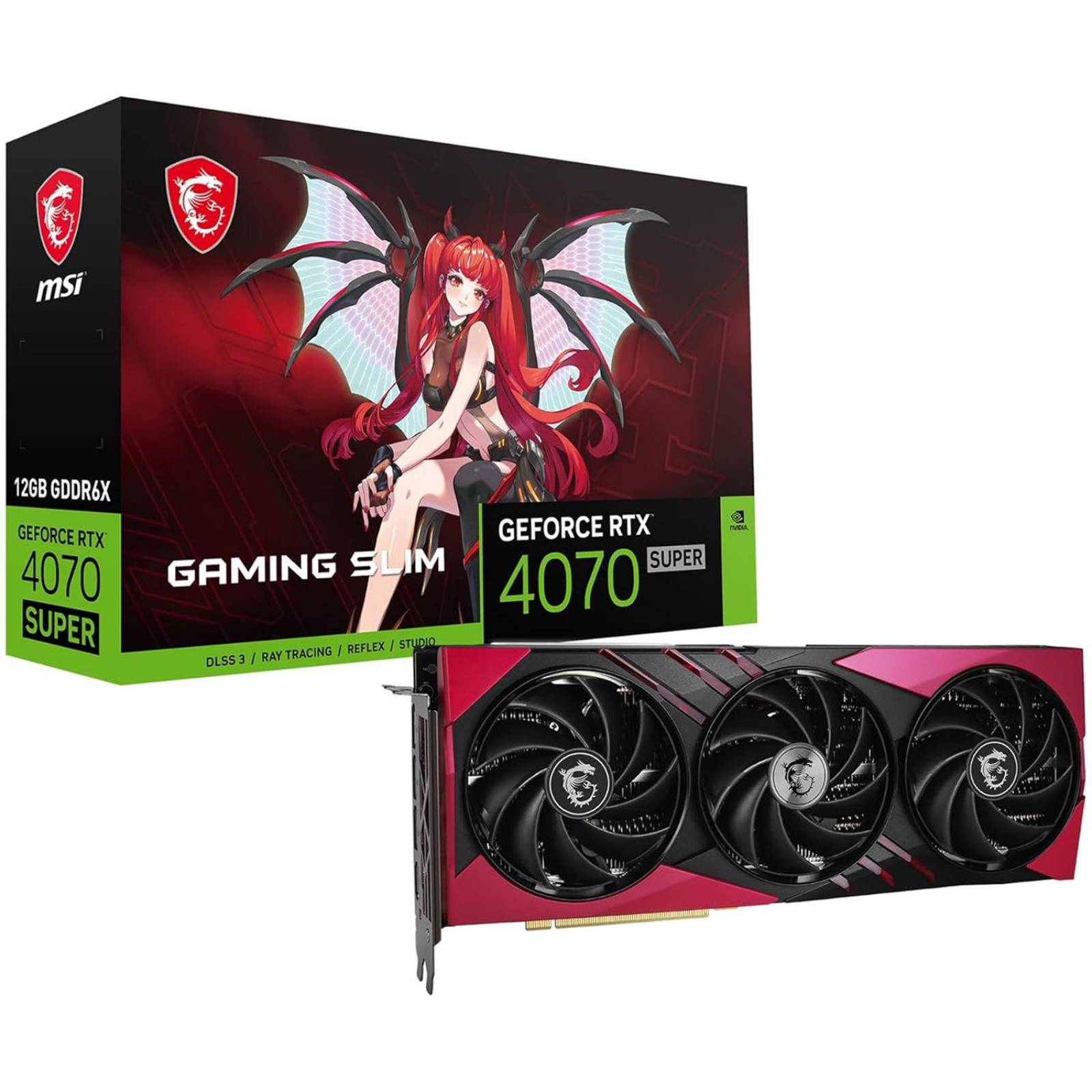 Tarjeta de Video MSI GeForce RTX 4070 SUPER 12G GAMING X SLIM MLG 12GB GDDR6X 