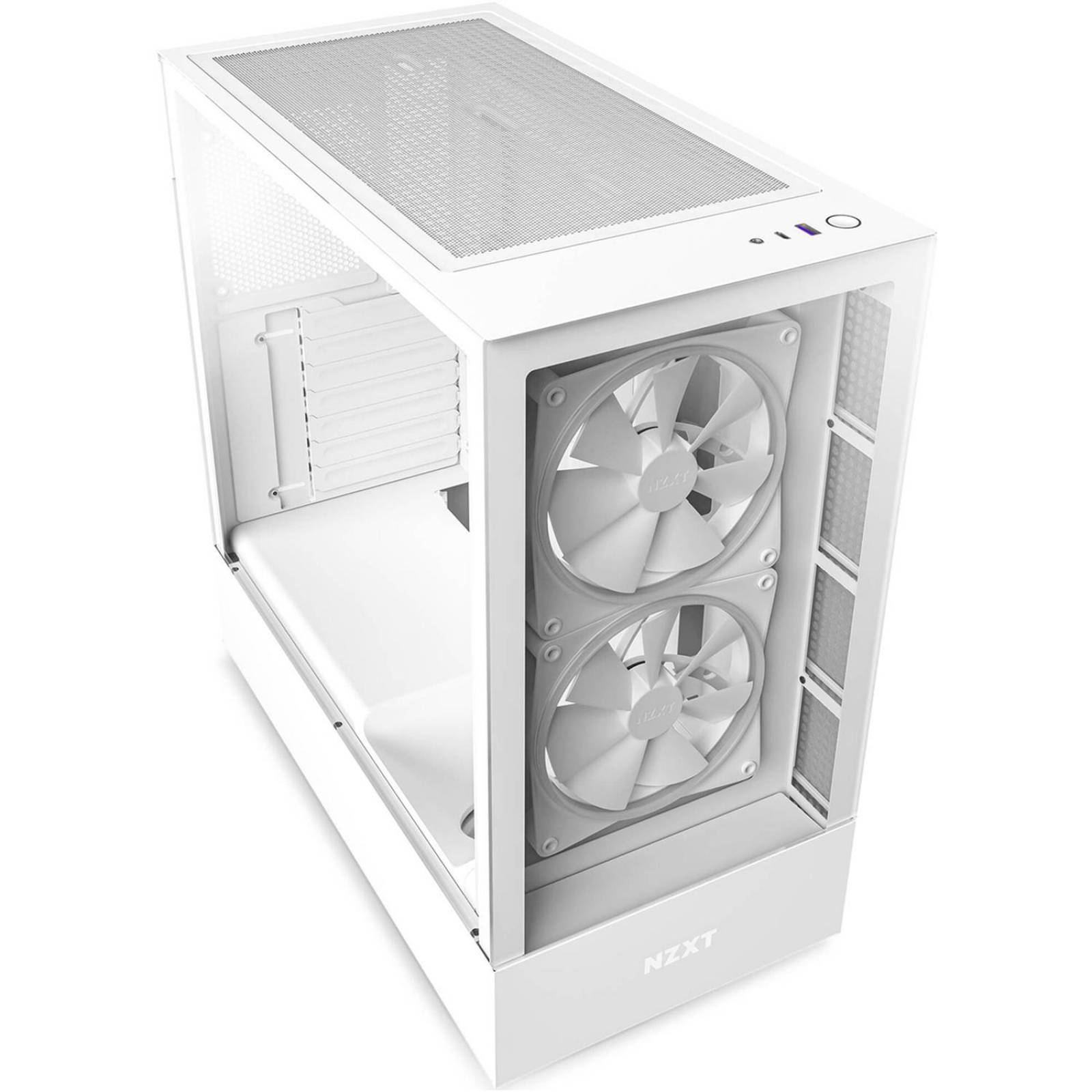 Gabinete Gamer NZXT H5 Elite ATX Media Torre 3 Fan Cristal Templado USB-C RGB Blanco CC-H51EW-01 
