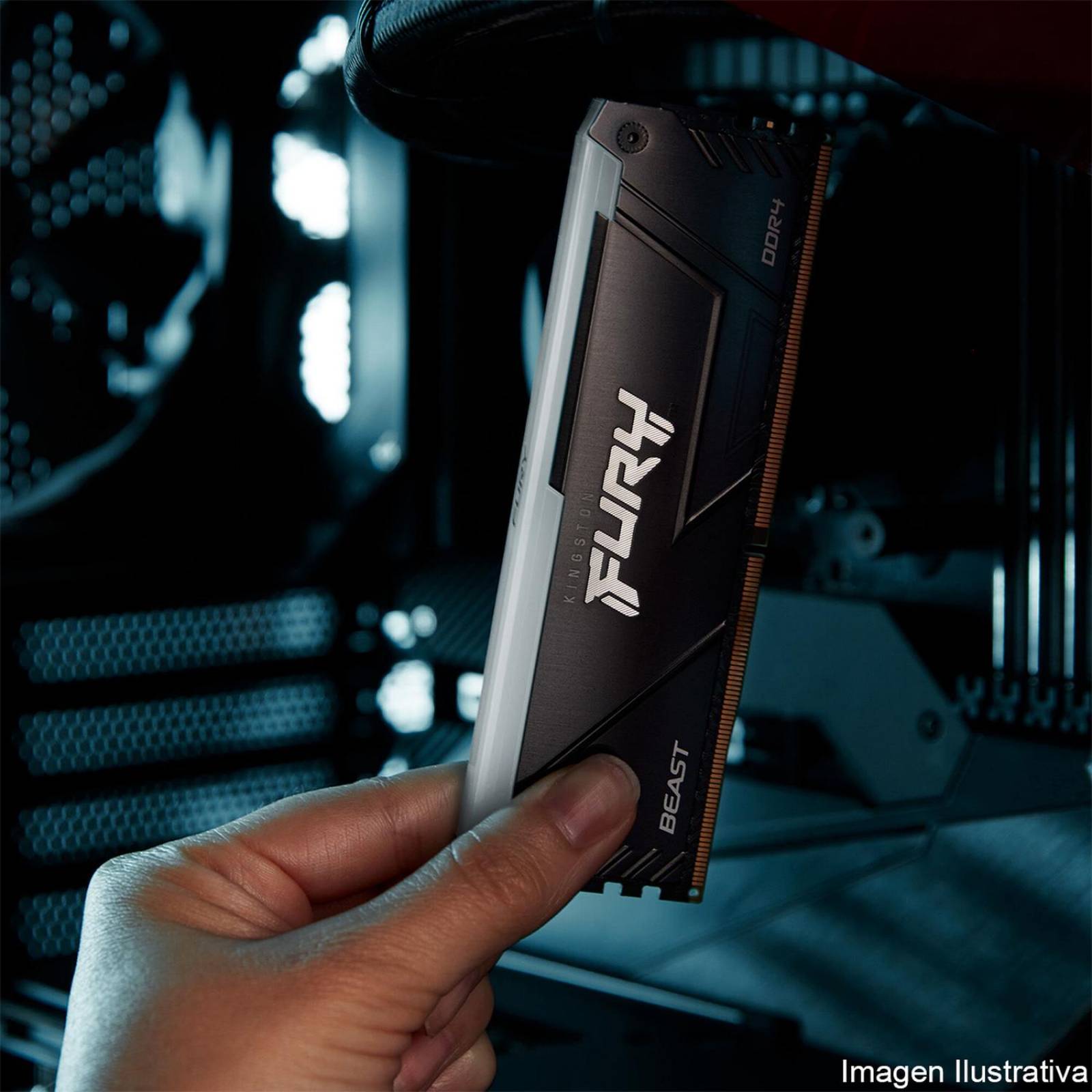 Memoria RAM DDR4 32GB 3200MHz KINGSTON FURY BEAST RGB 1x32GB Negro KF432C16BB2A/32 