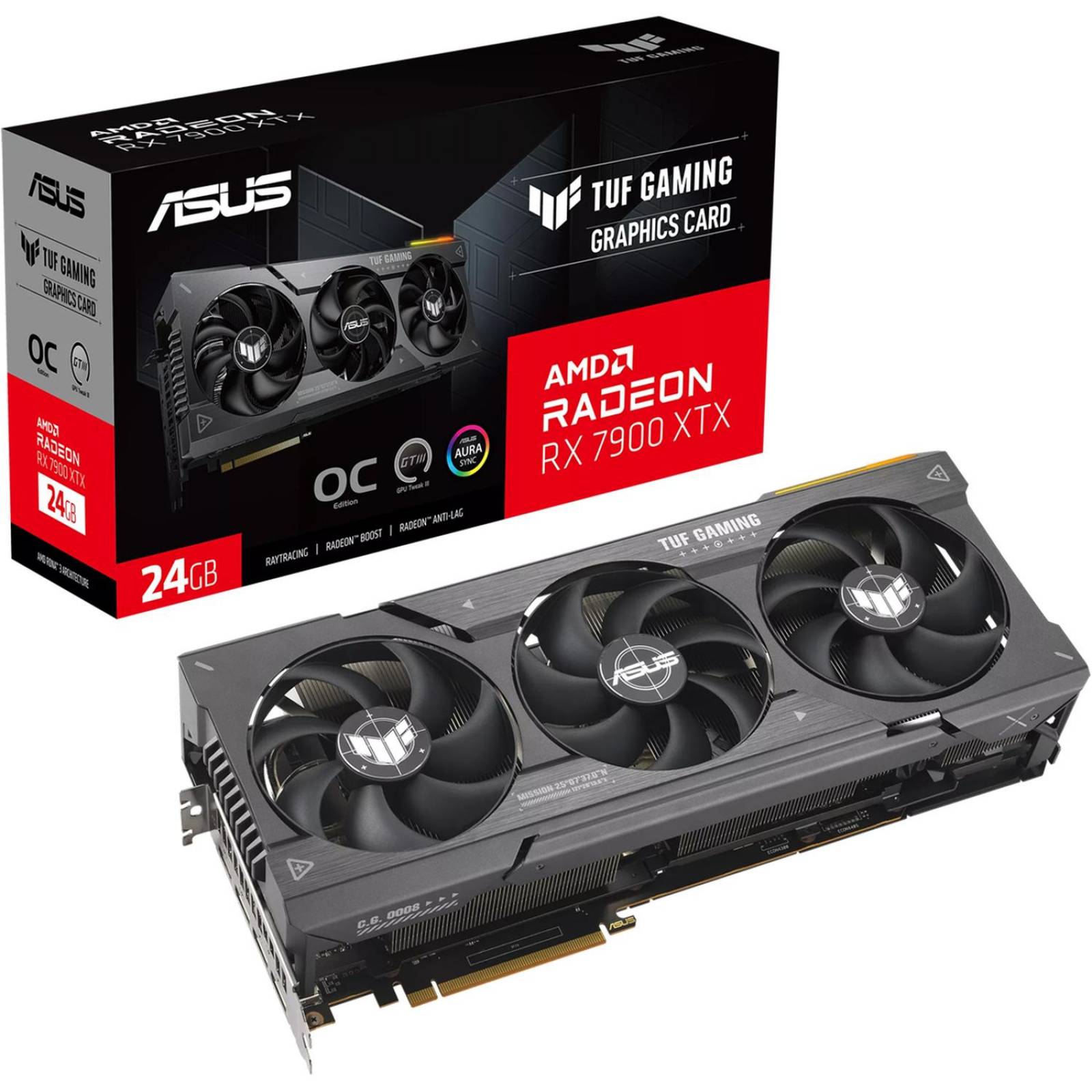 Tarjeta de Video ASUS TUF Gaming Radeon RX 7900 XTX OC Edition 24GB GDDR6 TUF-RX7900XTX-O24G-GAMING 