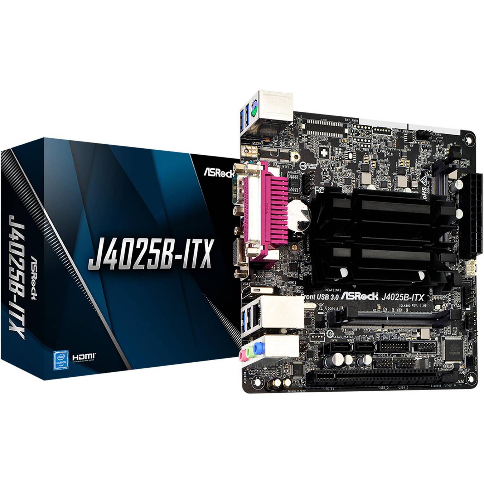 Tarjeta Madre ASROCK J4025B-ITX Celeron J4025 2x DDR4 PCIe 2.0 Mini ITX 