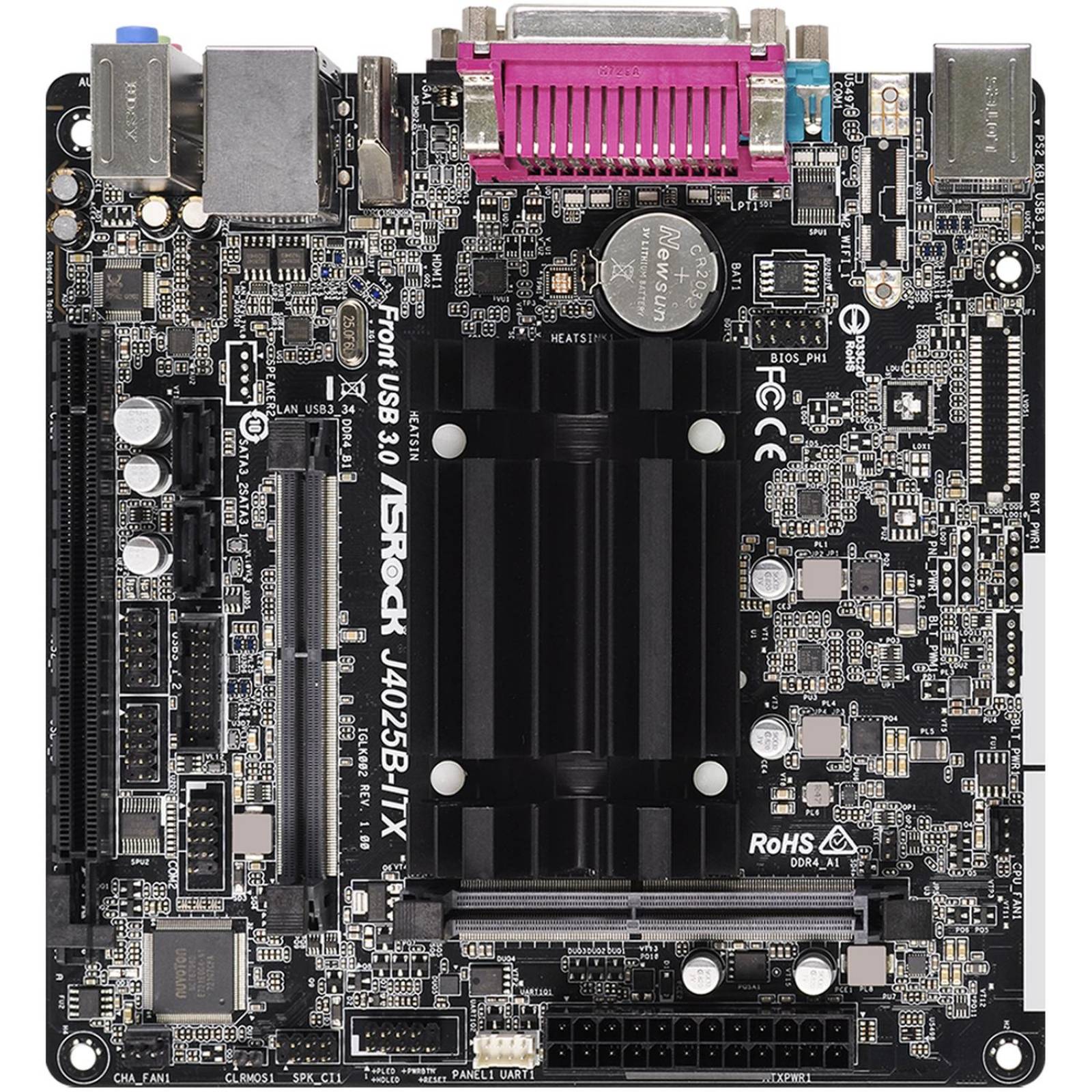 Tarjeta Madre ASROCK J4025B-ITX Celeron J4025 2x DDR4 PCIe 2.0 Mini ITX 