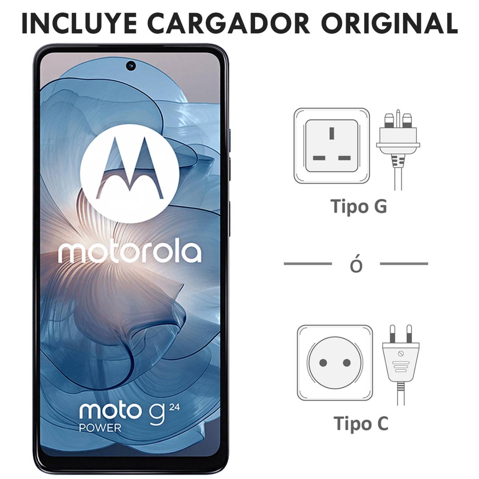 Celular Motorola G24 Power 8GB 128GB 6.6" HD+ 90Hz 50MP Azul 
