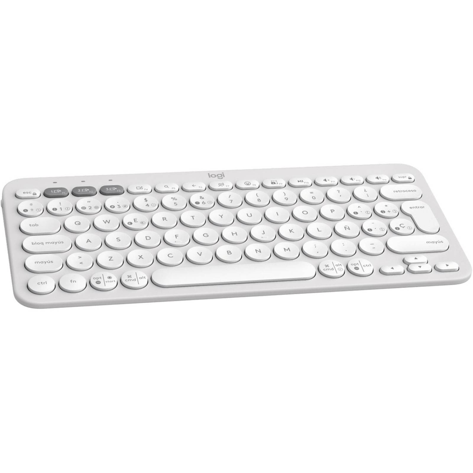 Teclado Inalambrico LOGITECH PEBBLE KEYS 2 K380S Español Blanco 920-011784 