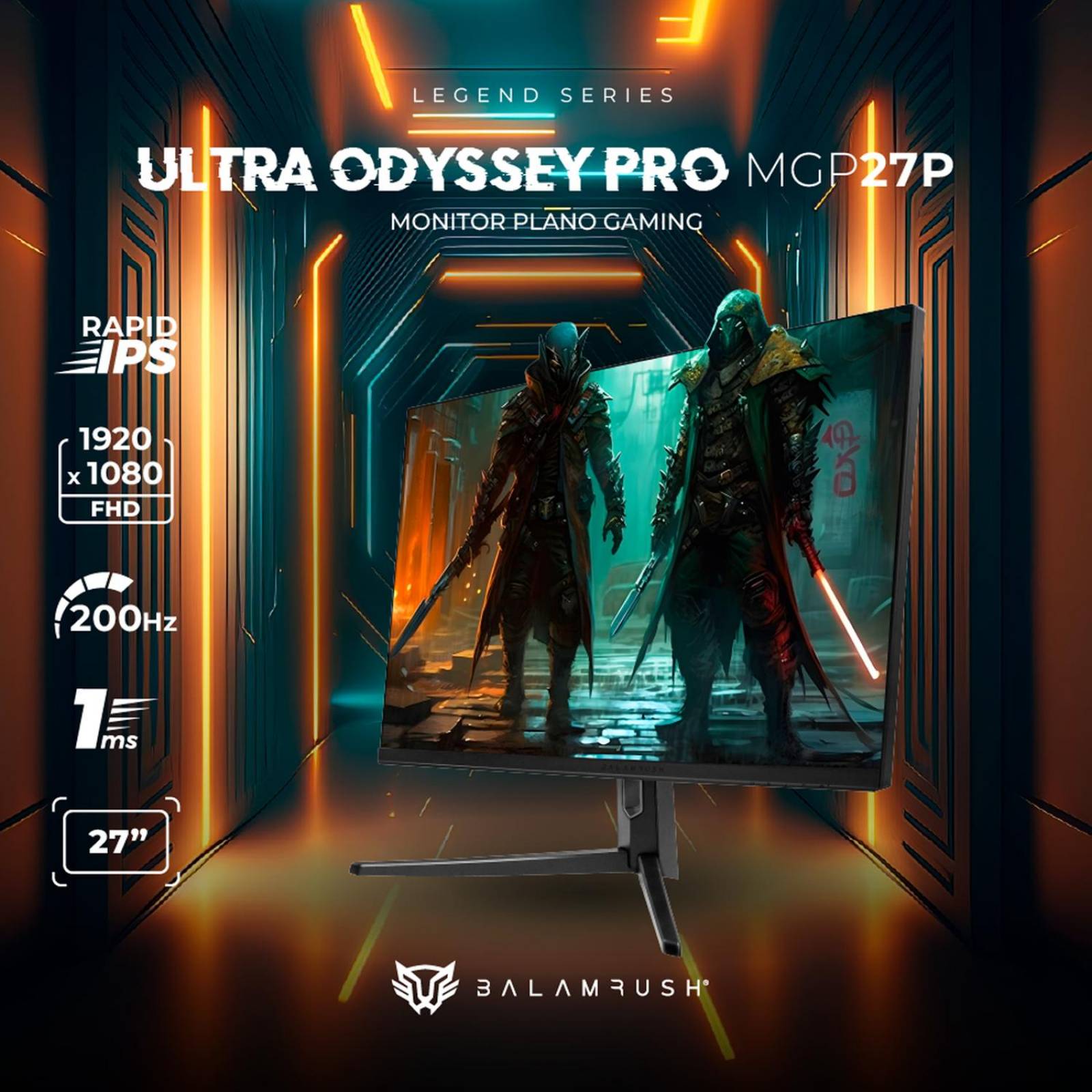 Monitor Gamer 27 BALAM RUSH ULTRA ODYSSEY PRO MGP27P 1Ms 200Hz FHD IPS LED RGB HDMI BR-938624