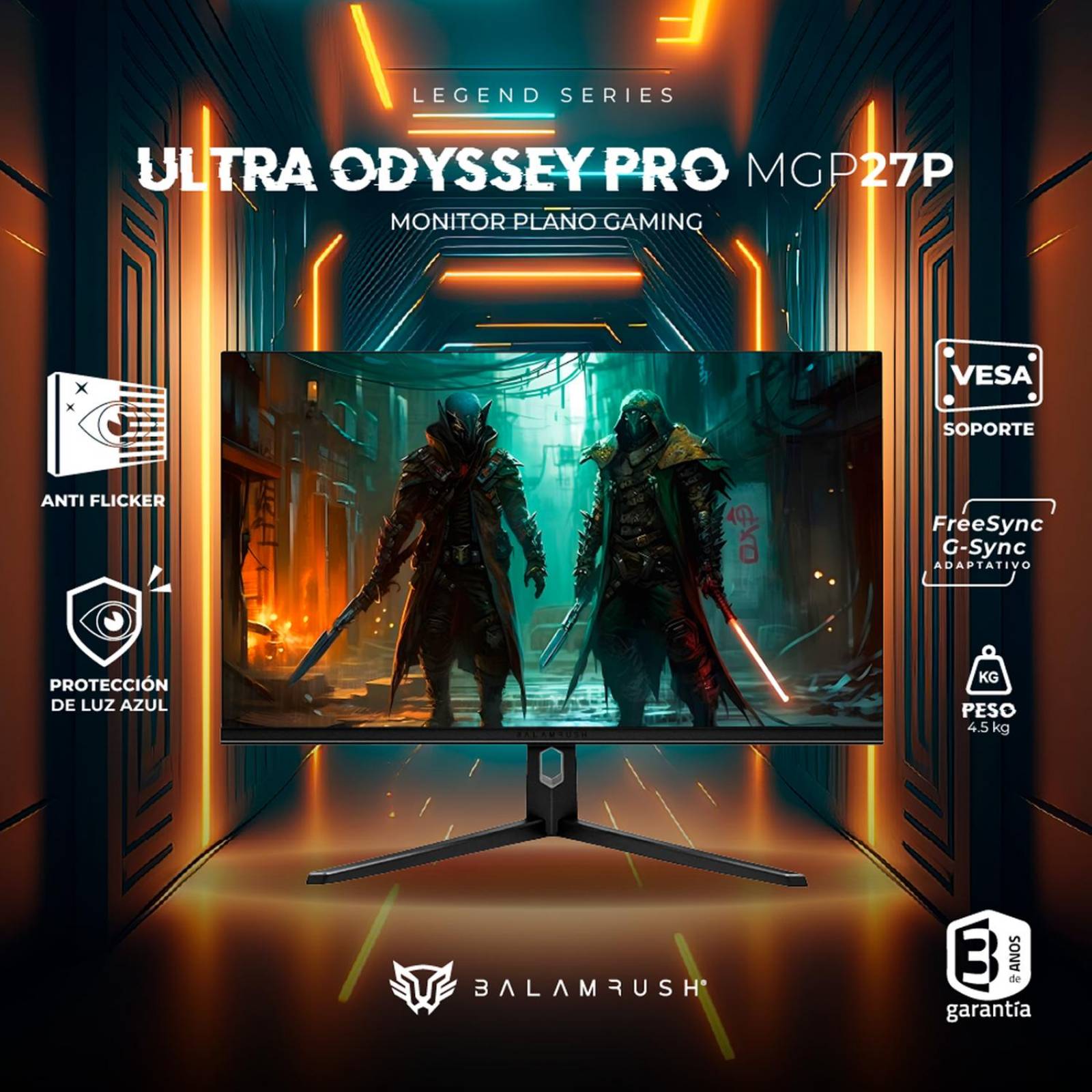 Monitor Gamer 27 BALAM RUSH ULTRA ODYSSEY PRO MGP27P 1Ms 200Hz FHD IPS LED RGB HDMI BR-938624