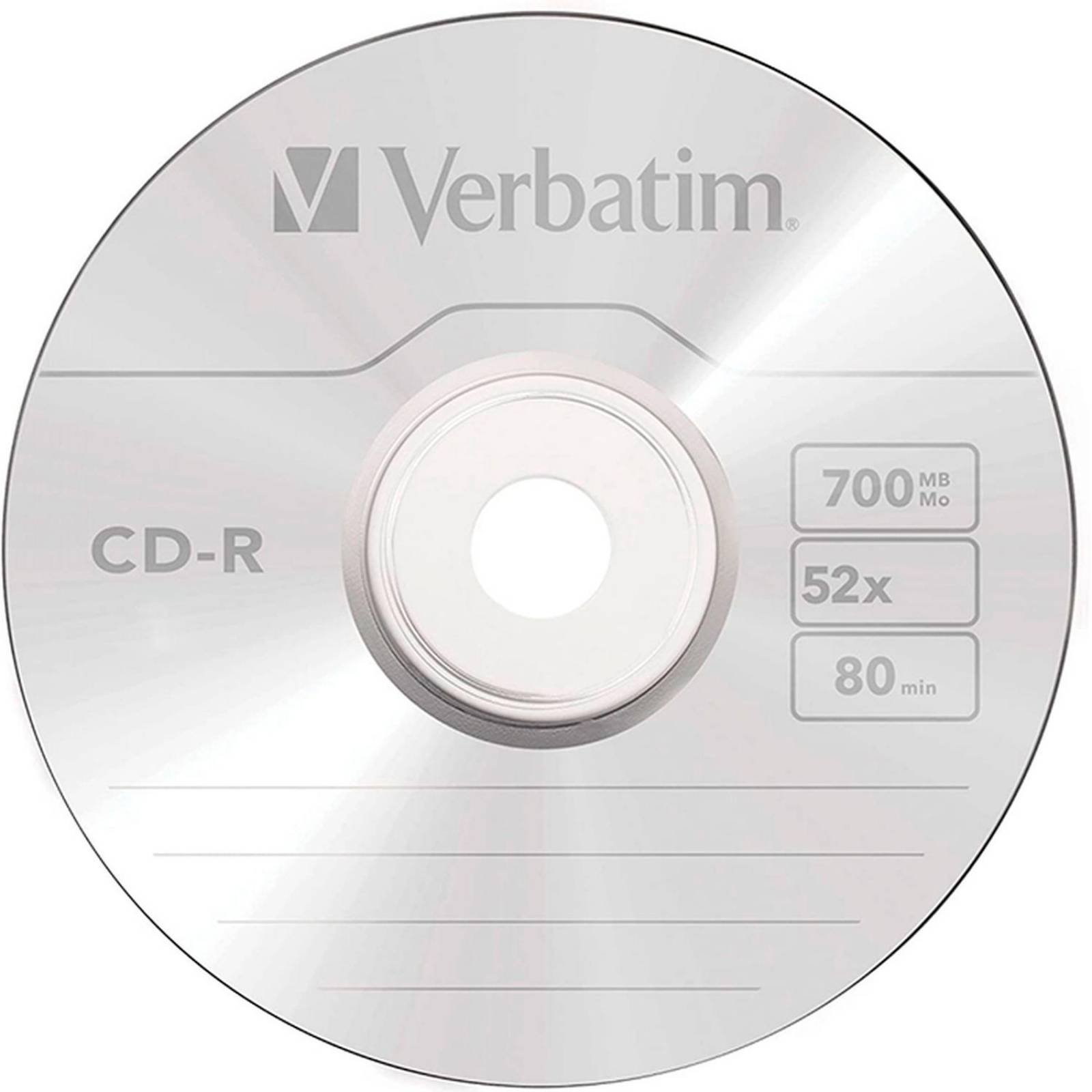 Disco Virgen GRANEL VERBATIM para CD CD-R 1X-52X 700MB 