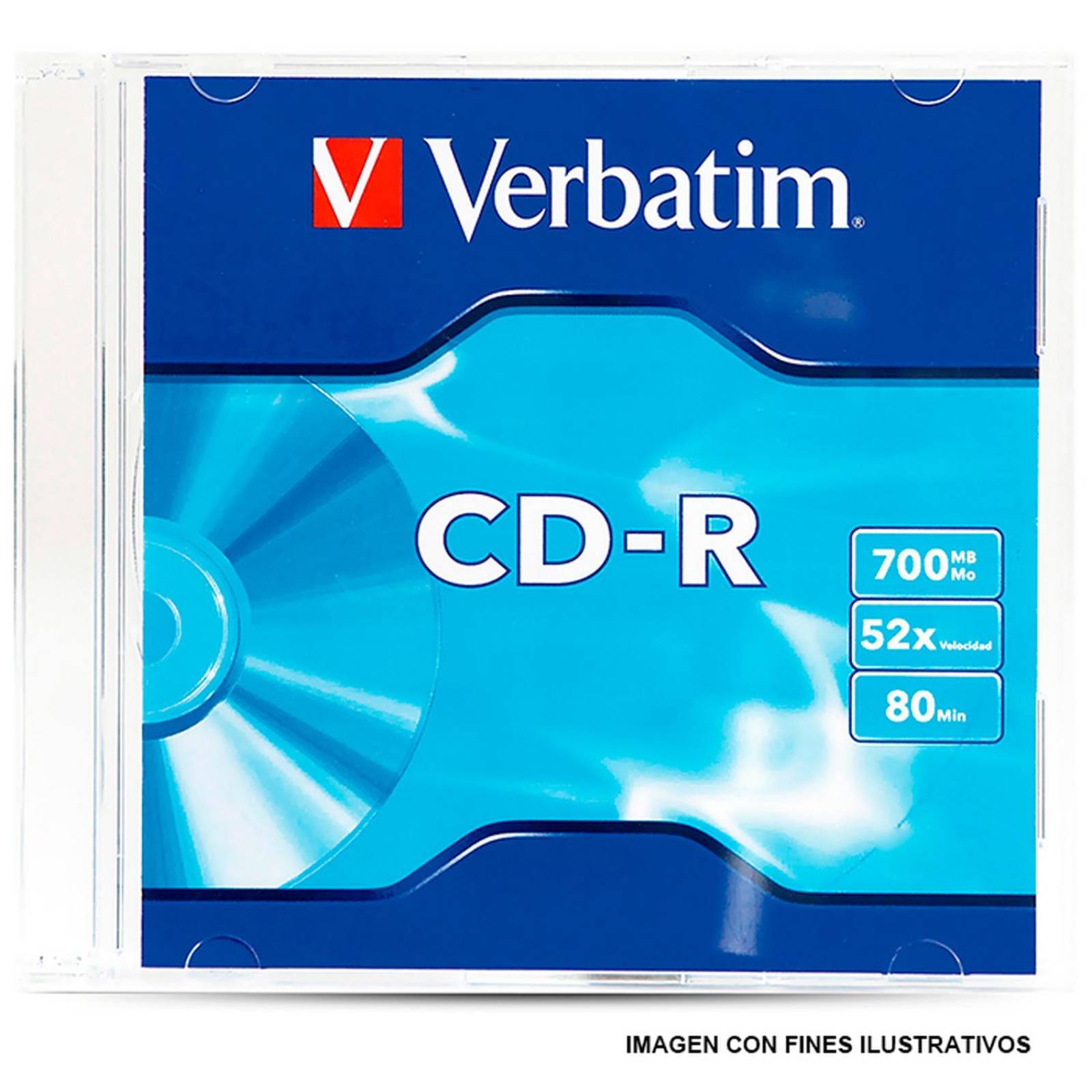 Disco Virgen GRANEL VERBATIM para CD CD-R 1X-52X 700MB 