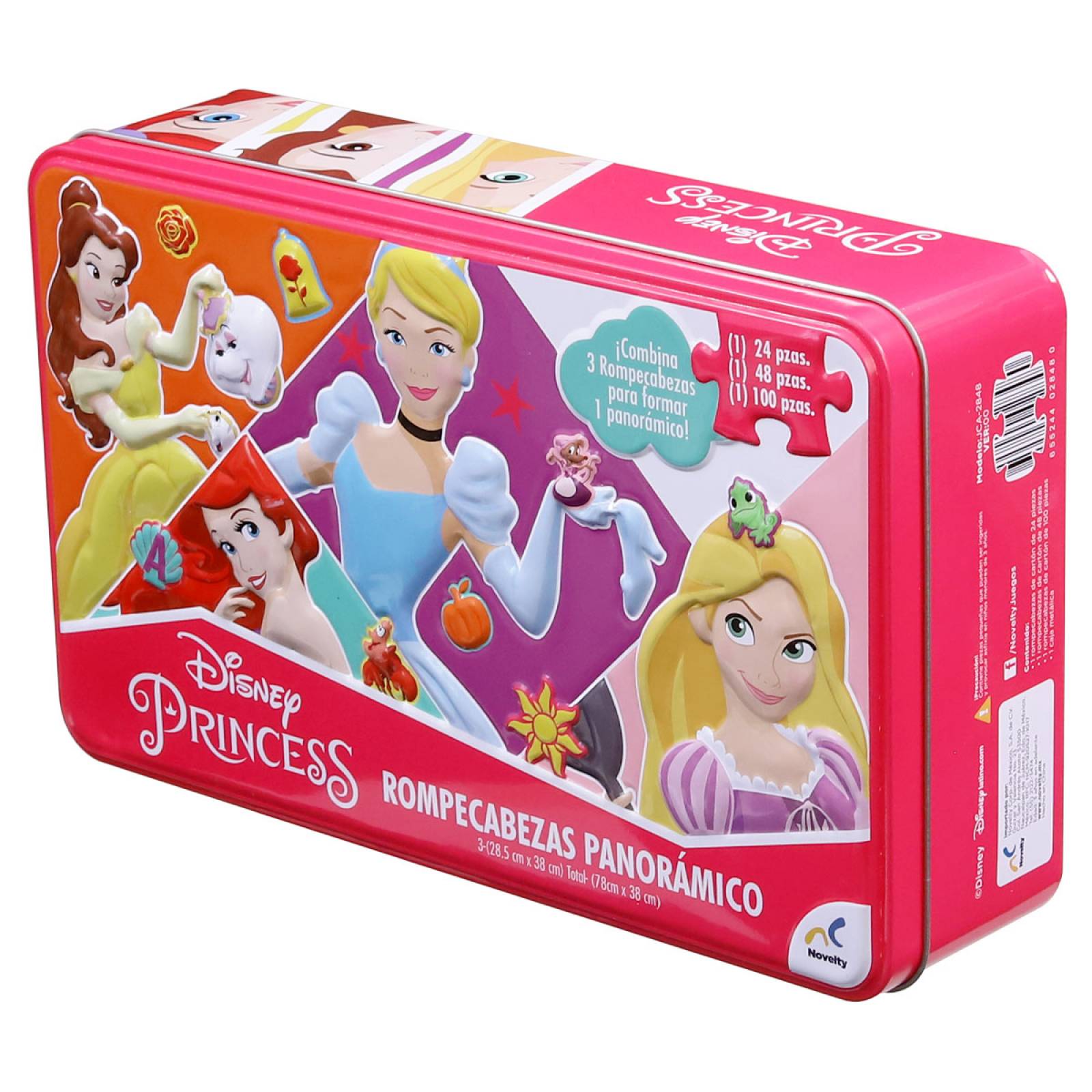 Rompecabezas de las Princesas de Disney Panorámico 3 en 1 - Novelty