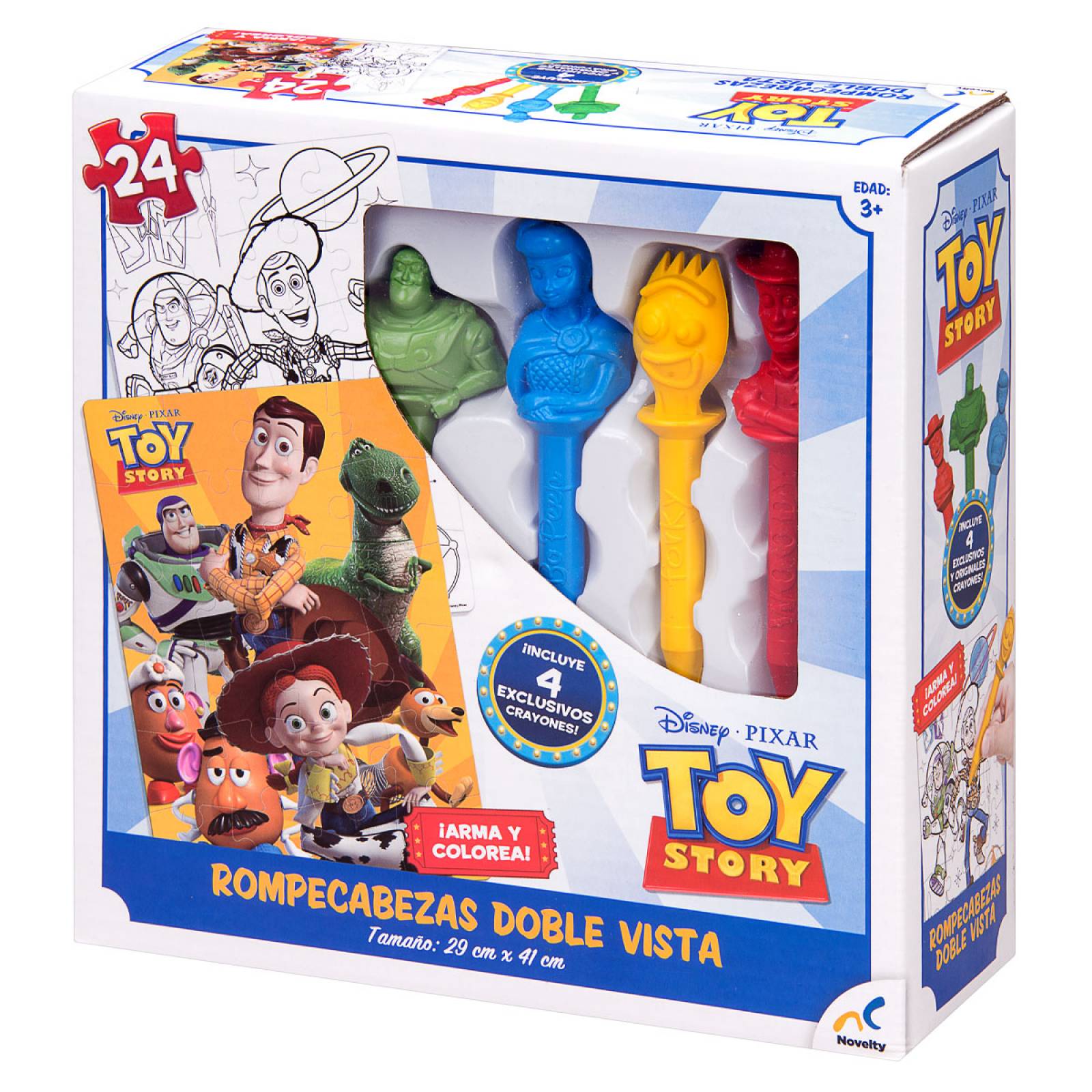Rompecabeza para Niños Doble Vista + Crayones de Toy Story