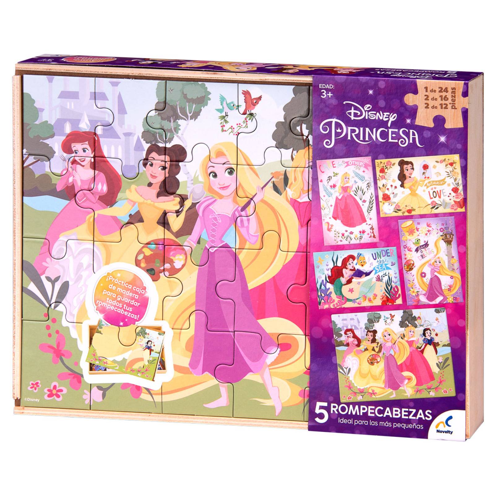 Rompecabezas 5 en 1 de Princesas para Niños Novelty