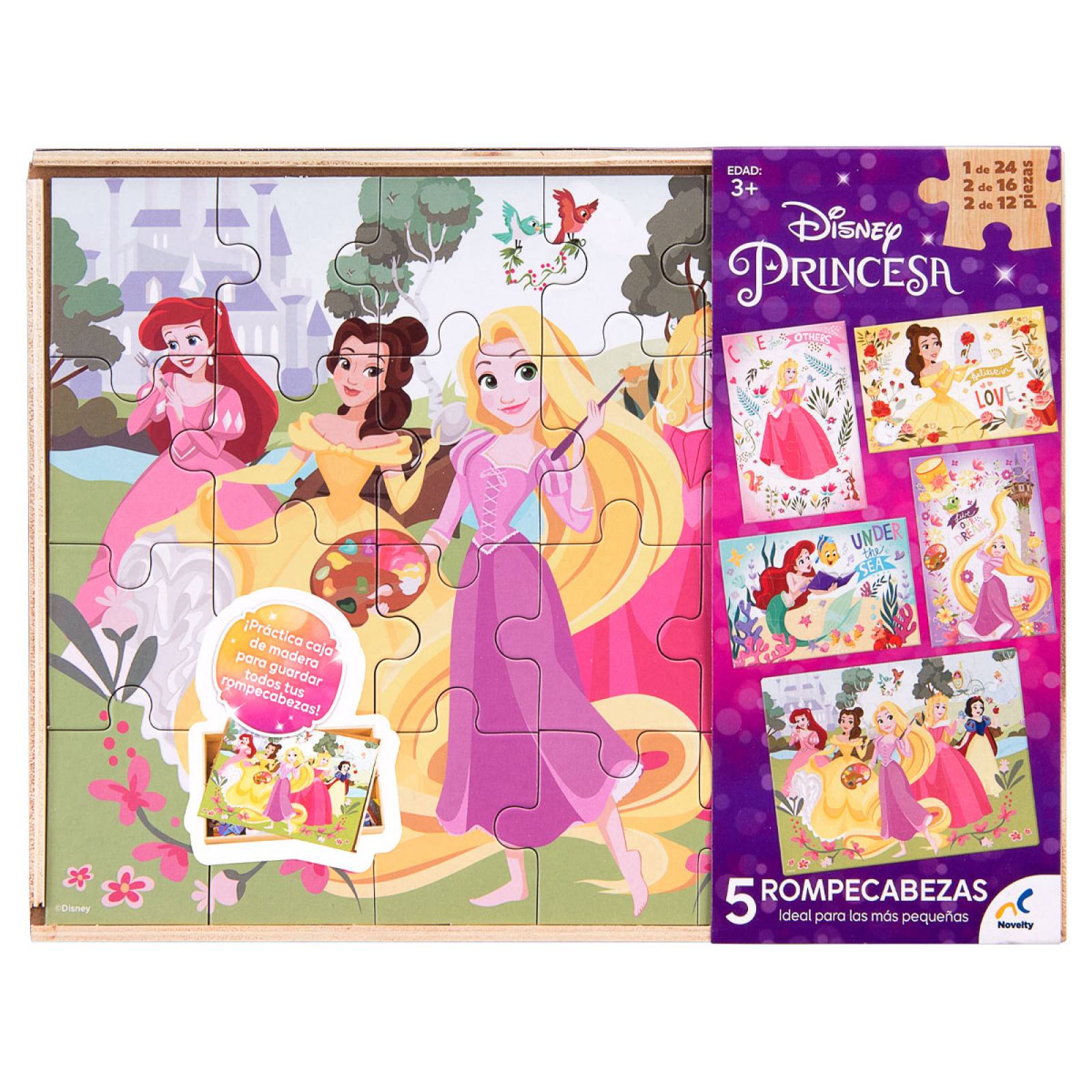 Rompecabezas 5 en 1 de Princesas para Niños Novelty