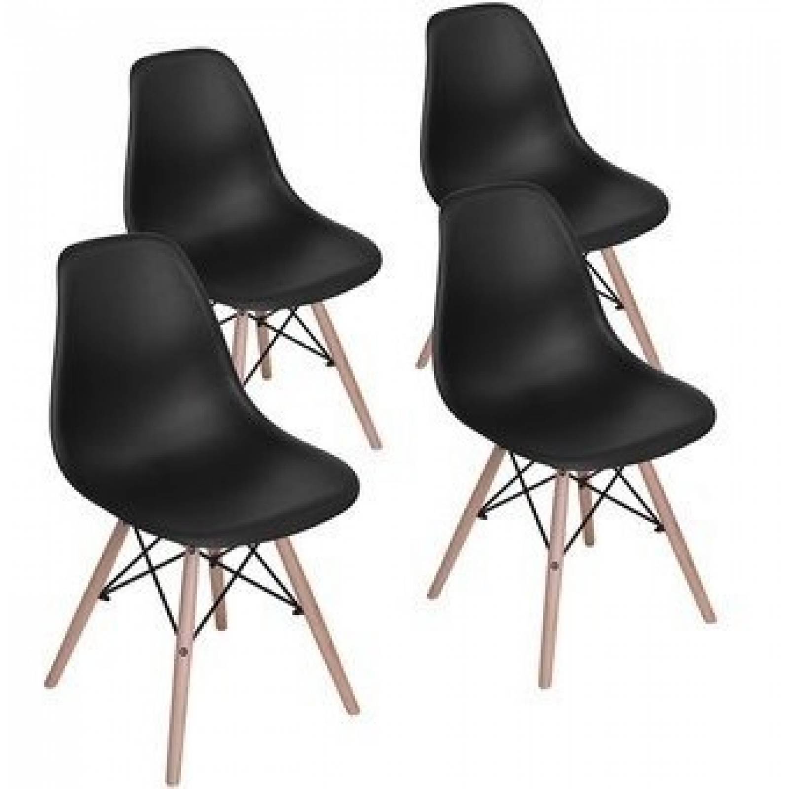 Sillas Eames 4 Pzs Oficina Comedor Negro