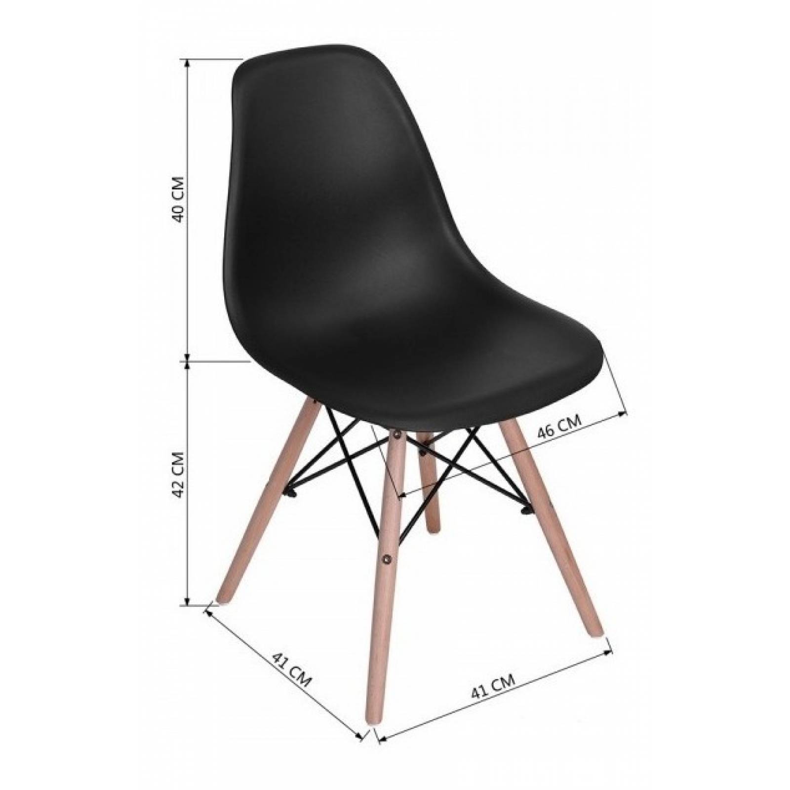 Sillas Eames 4 Pzs Oficina Comedor Negro