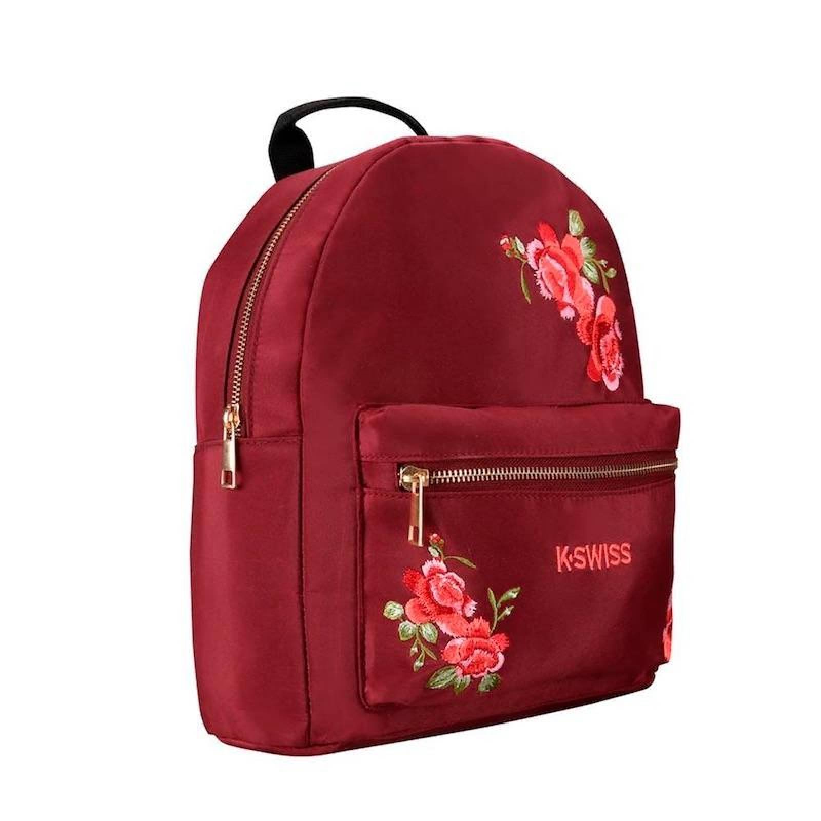 Mochila K-Swiss Backpack modelo Flower color Vino 